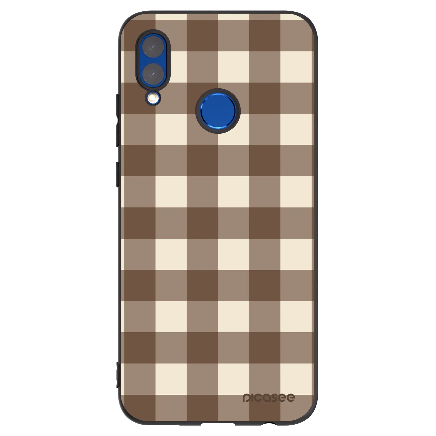 Picasee silikonski črni ovitek za Huawei P Smart 2019 - Brown grid