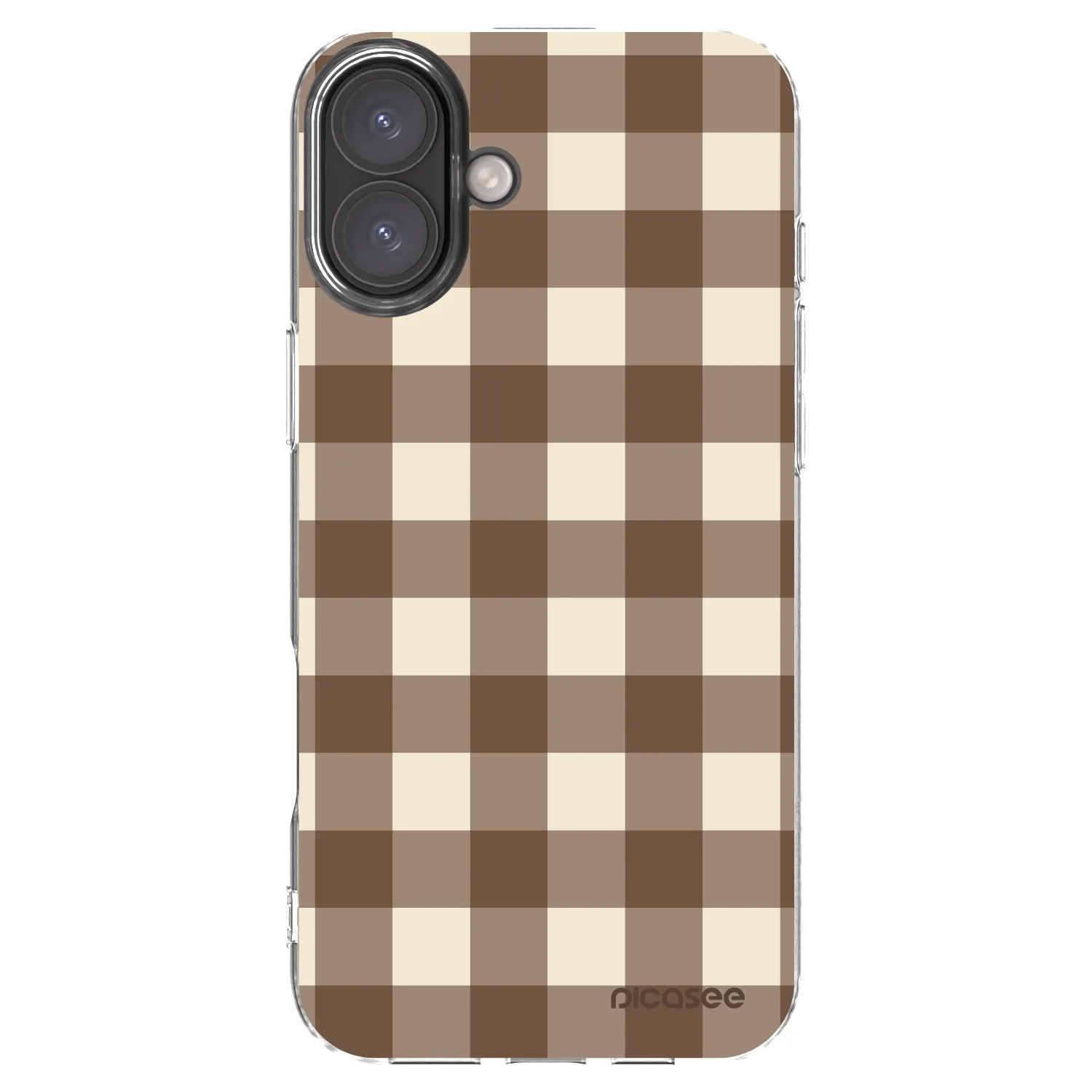 Picasee silikonski prozorni ovitek za Apple iPhone 16 Plus - Brown grid