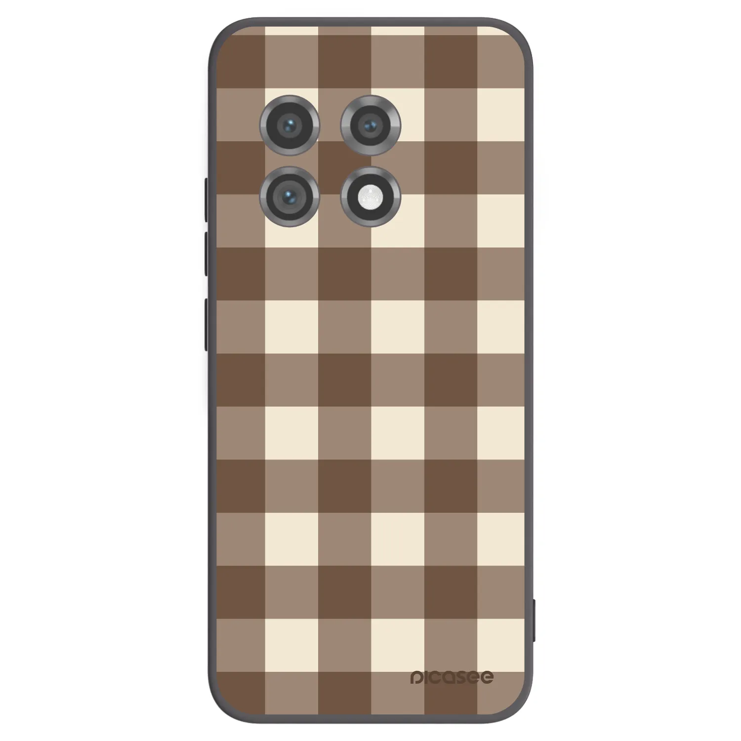 Picasee silikonski črni ovitek za OnePlus 11 5G - Brown grid