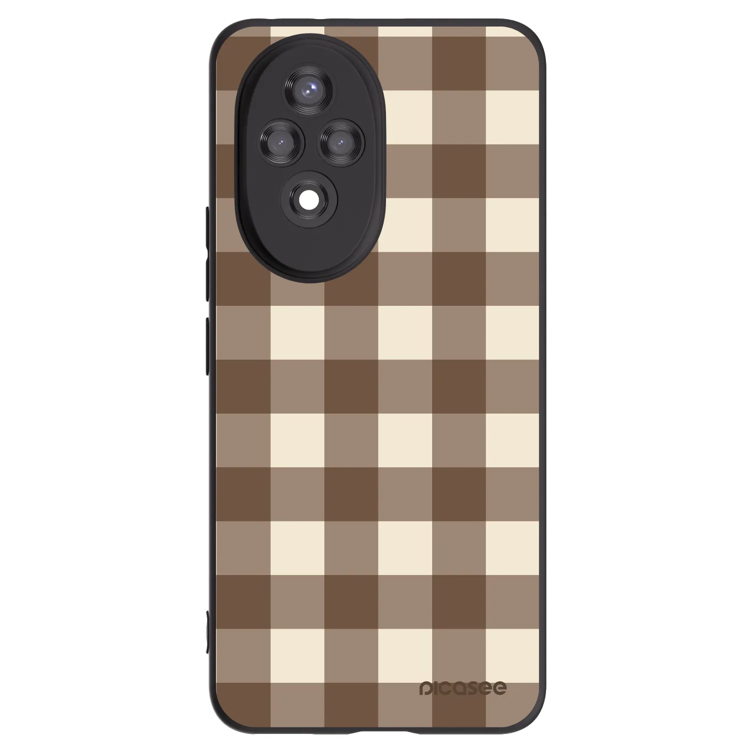 Picasee silikonski črni ovitek za Honor 200 Pro 5G - Brown grid
