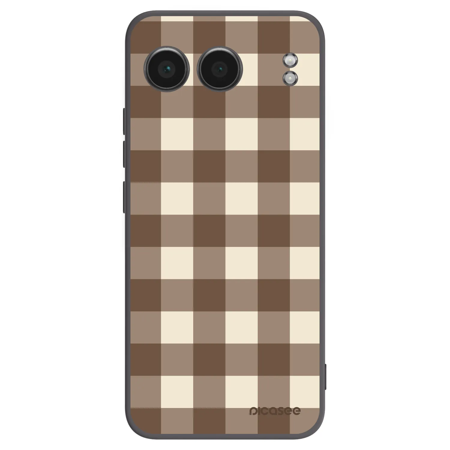 Picasee silikonski črni ovitek za OnePlus Nord 4 - Brown grid