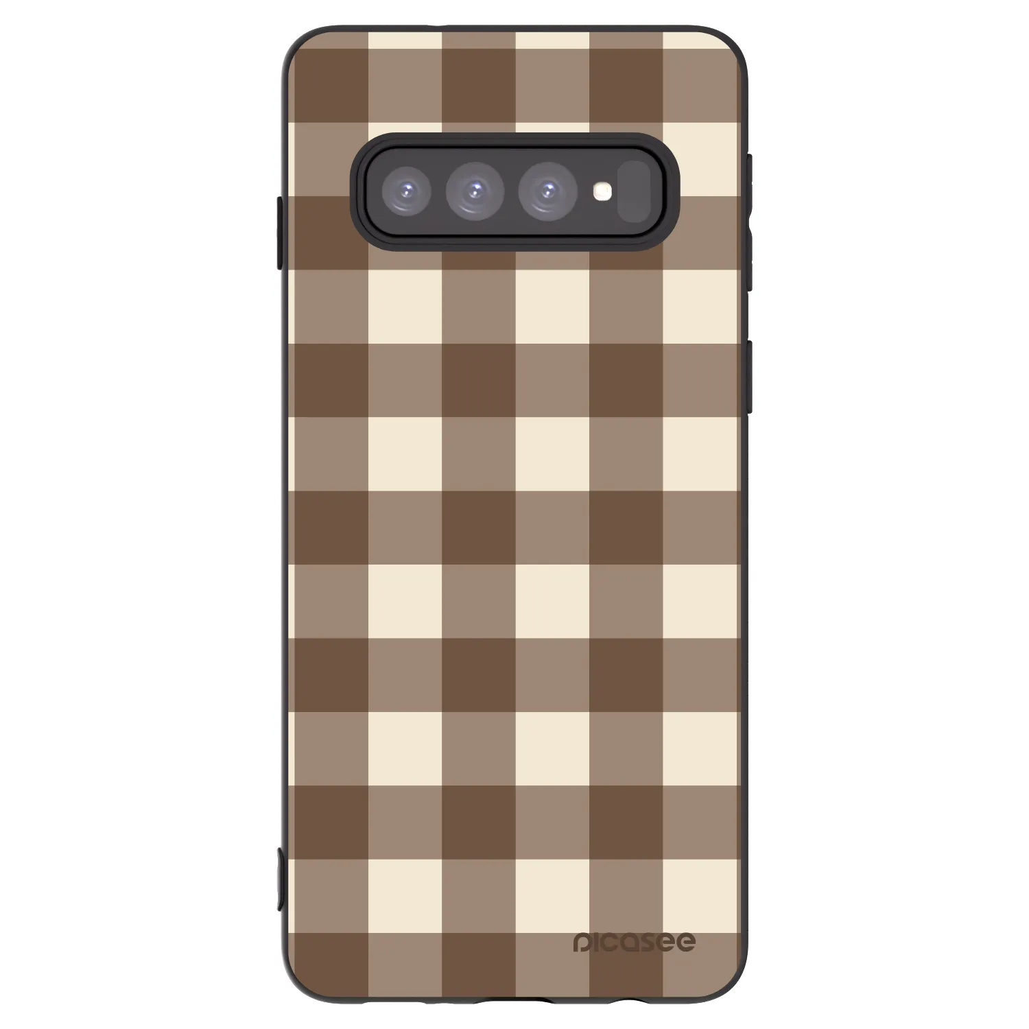 Picasee silikonski črni ovitek za Samsung Galaxy S10 G973 - Brown grid