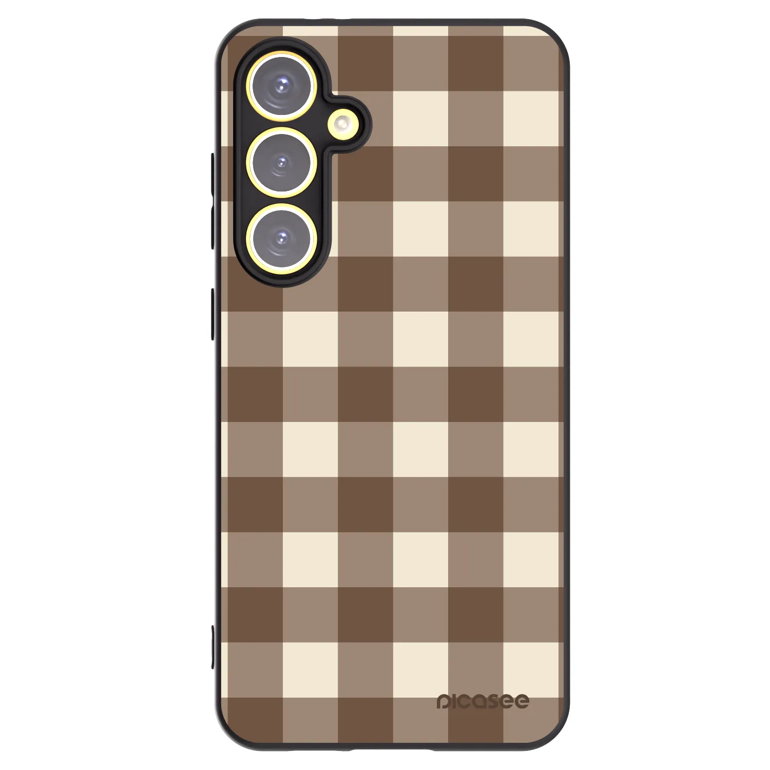 Picasee silikonski črni ovitek za Samsung Galaxy S24 FE S721B - Brown grid
