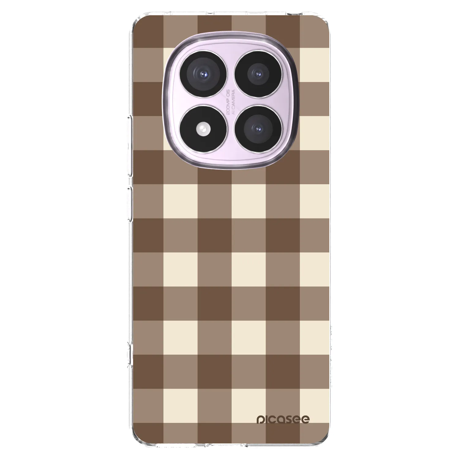 Picasee silikonski prozorni ovitek za Xiaomi Redmi Note 14 Pro 5G - Brown grid
