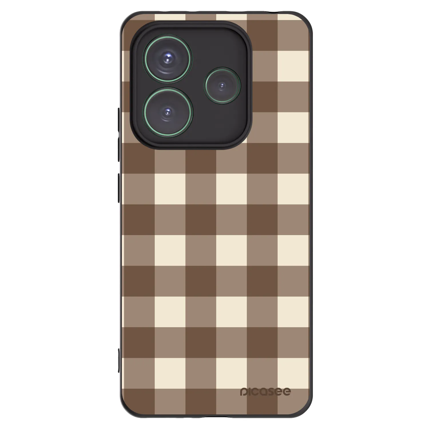 Picasee silikonski črni ovitek za Xiaomi Redmi Note 14 5G - Brown grid