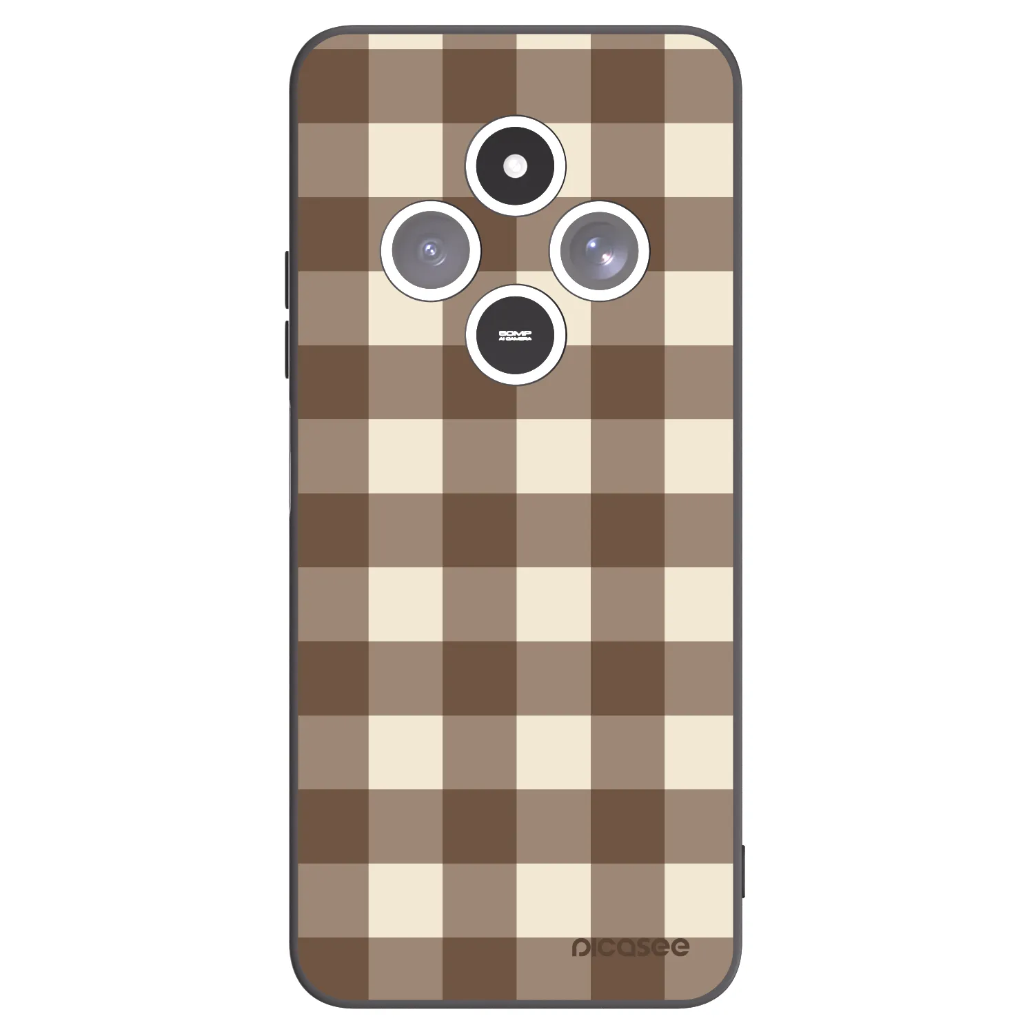 Picasee silikonski črni ovitek za Xiaomi Redmi 14C - Brown grid