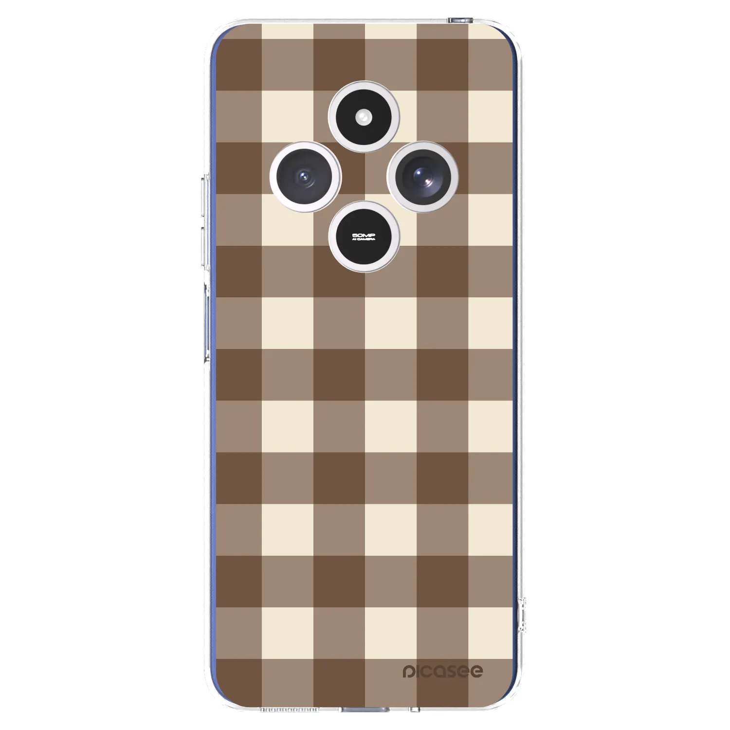Picasee silikonski prozorni ovitek za Xiaomi Redmi 14C - Brown grid