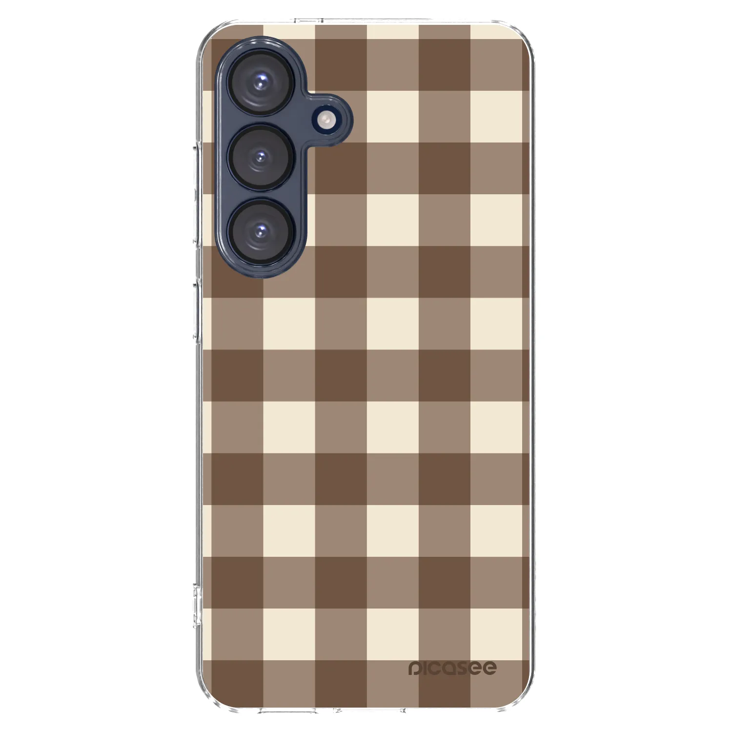 Picasee silikonski prozorni ovitek za Samsung Galaxy S25 5G - Brown grid