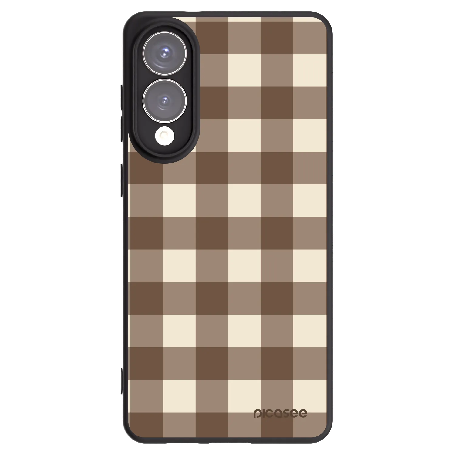 Picasee silikonski črni ovitek za Samsung Galaxy S25 Edge 5G - Brown grid
