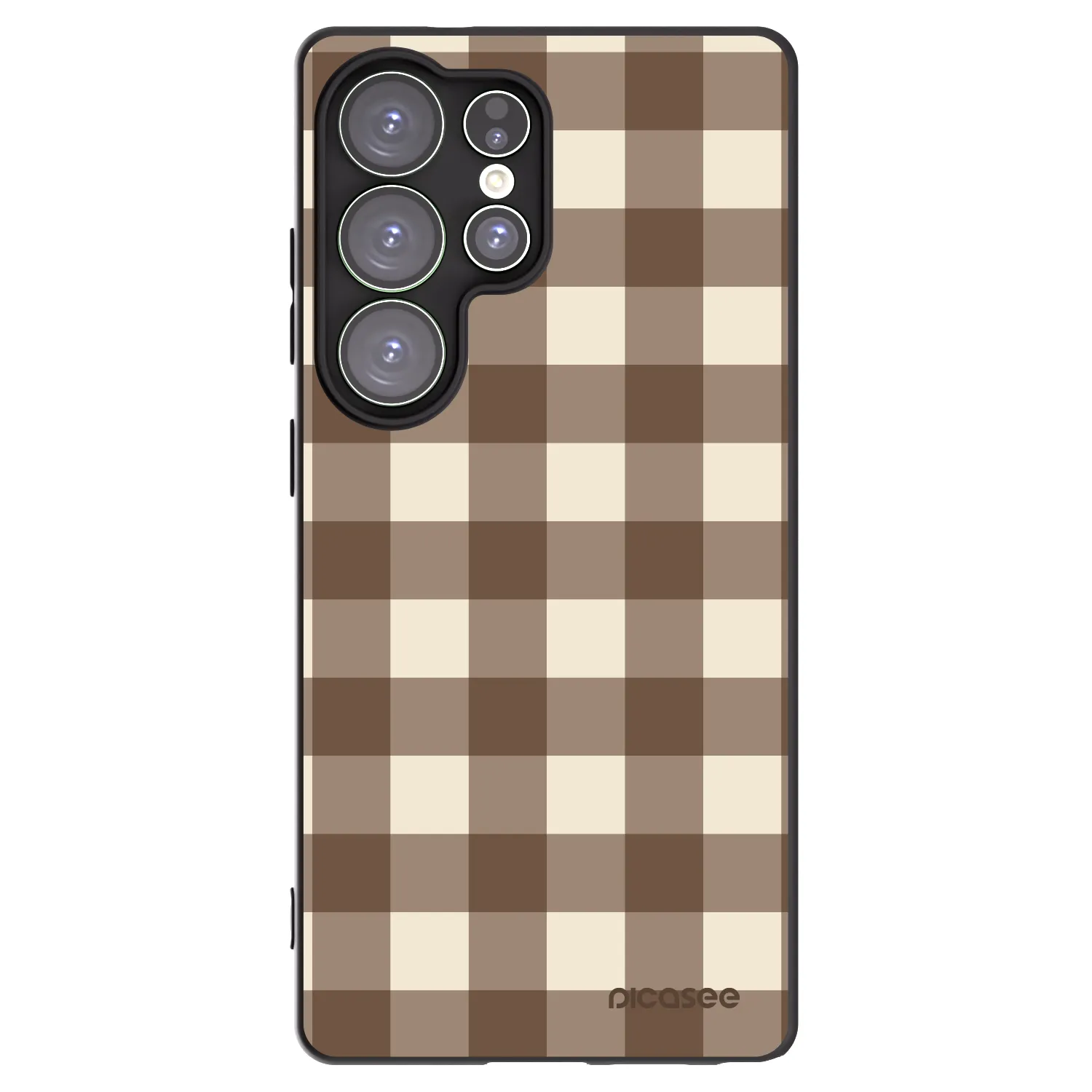 Picasee silikonski črni ovitek za Samsung Galaxy S25 Ultra 5G - Brown grid