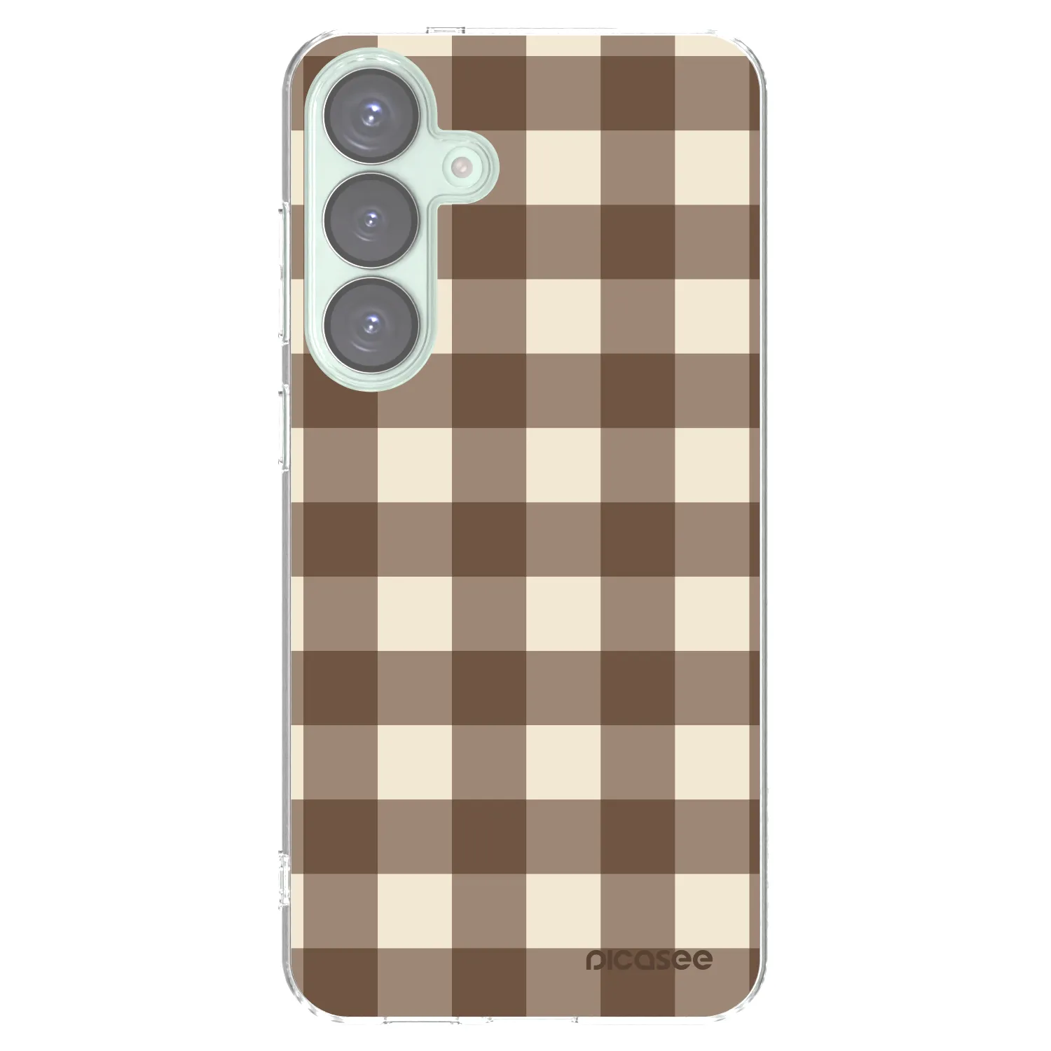 Picasee silikonski prozorni ovitek za Samsung Galaxy S25+ 5G - Brown grid
