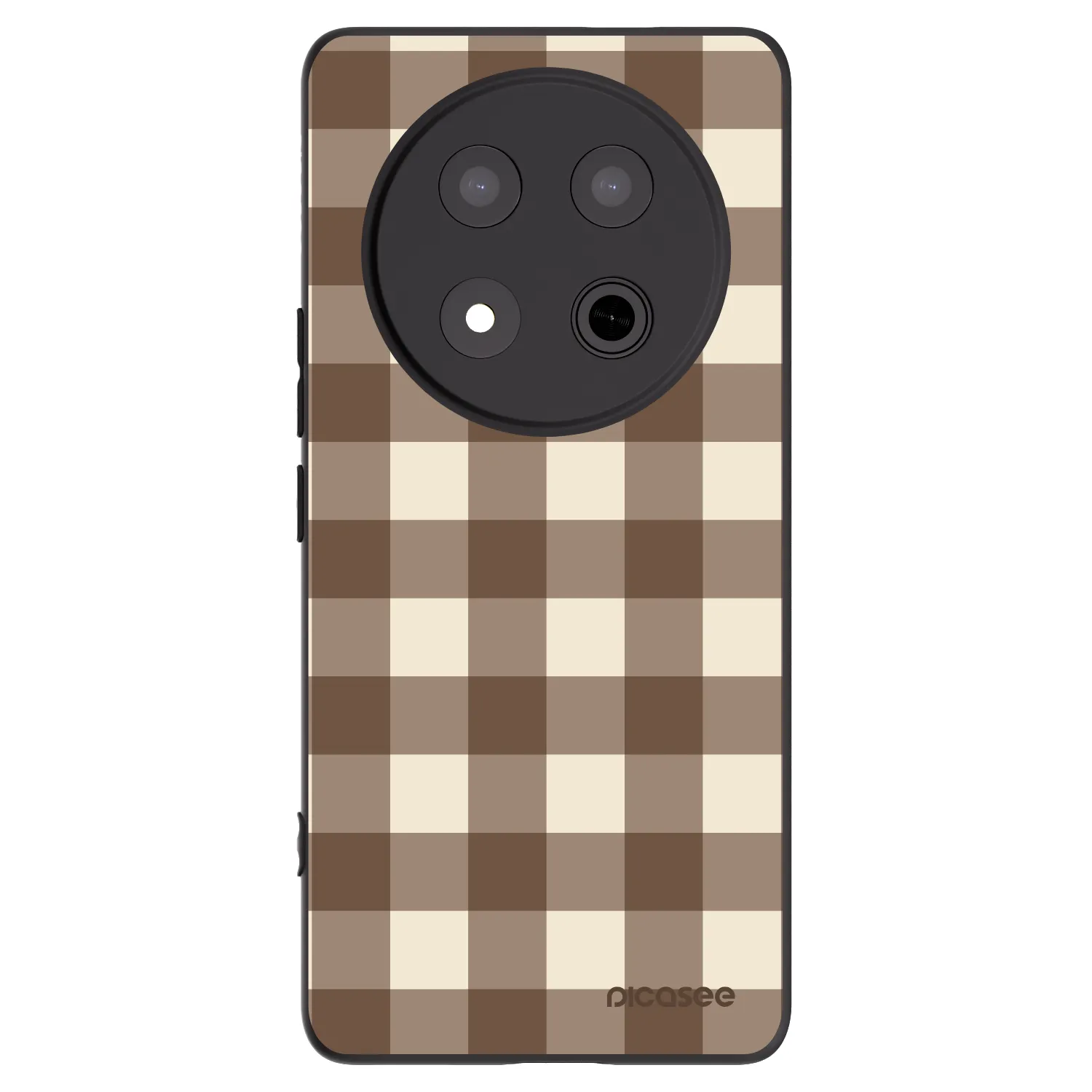 Picasee silikonski črni ovitek za Honor Magic7 Lite 5G - Brown grid