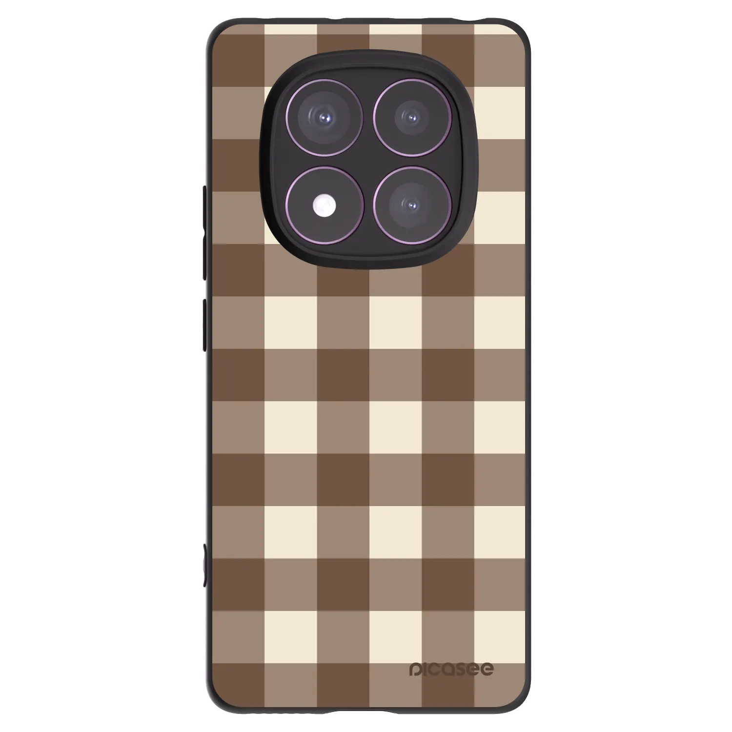 Picasee silikonski črni ovitek za Xiaomi Redmi Note 14 Pro 4G - Brown grid