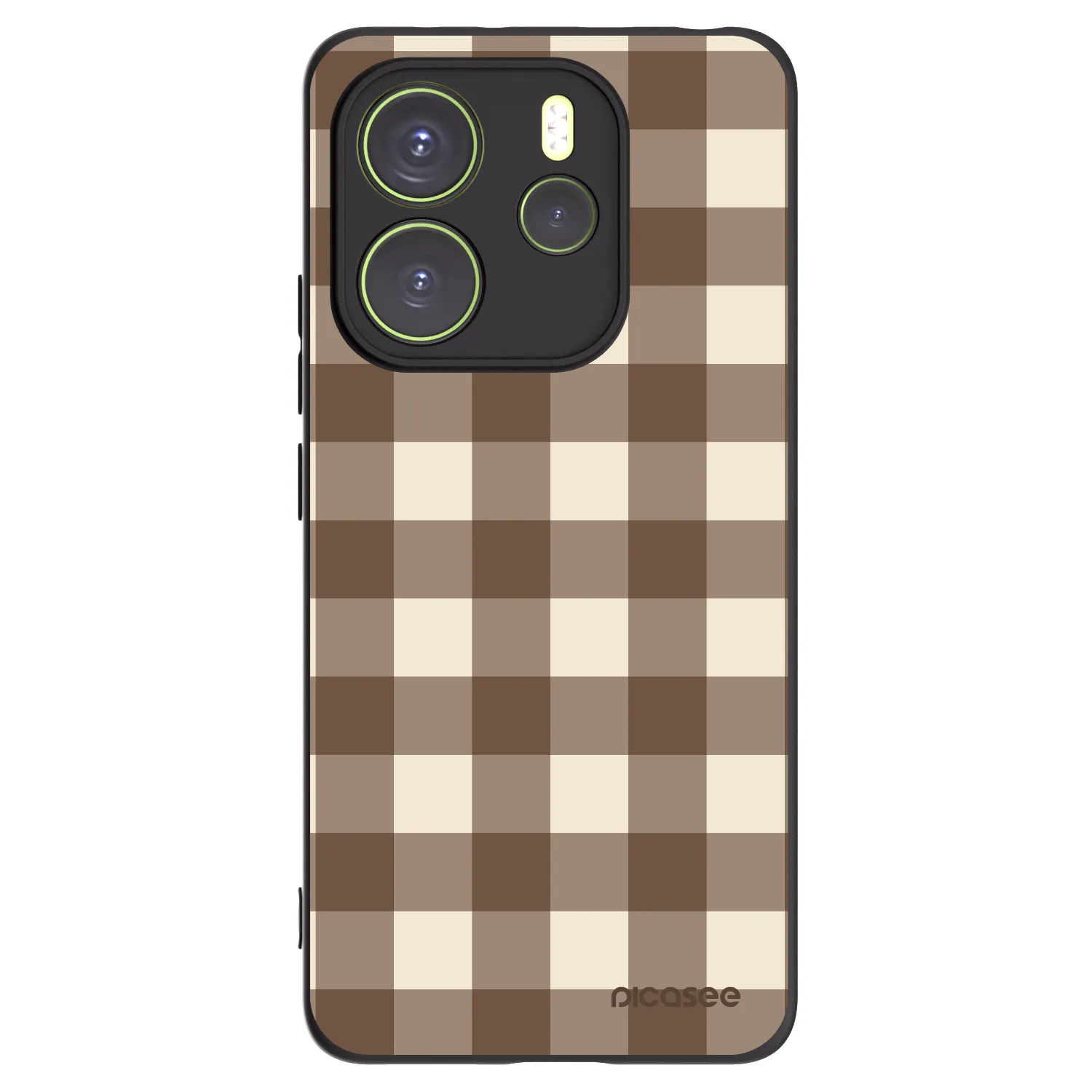 Picasee silikonski črni ovitek za Xiaomi Redmi Note 14 4G - Brown grid