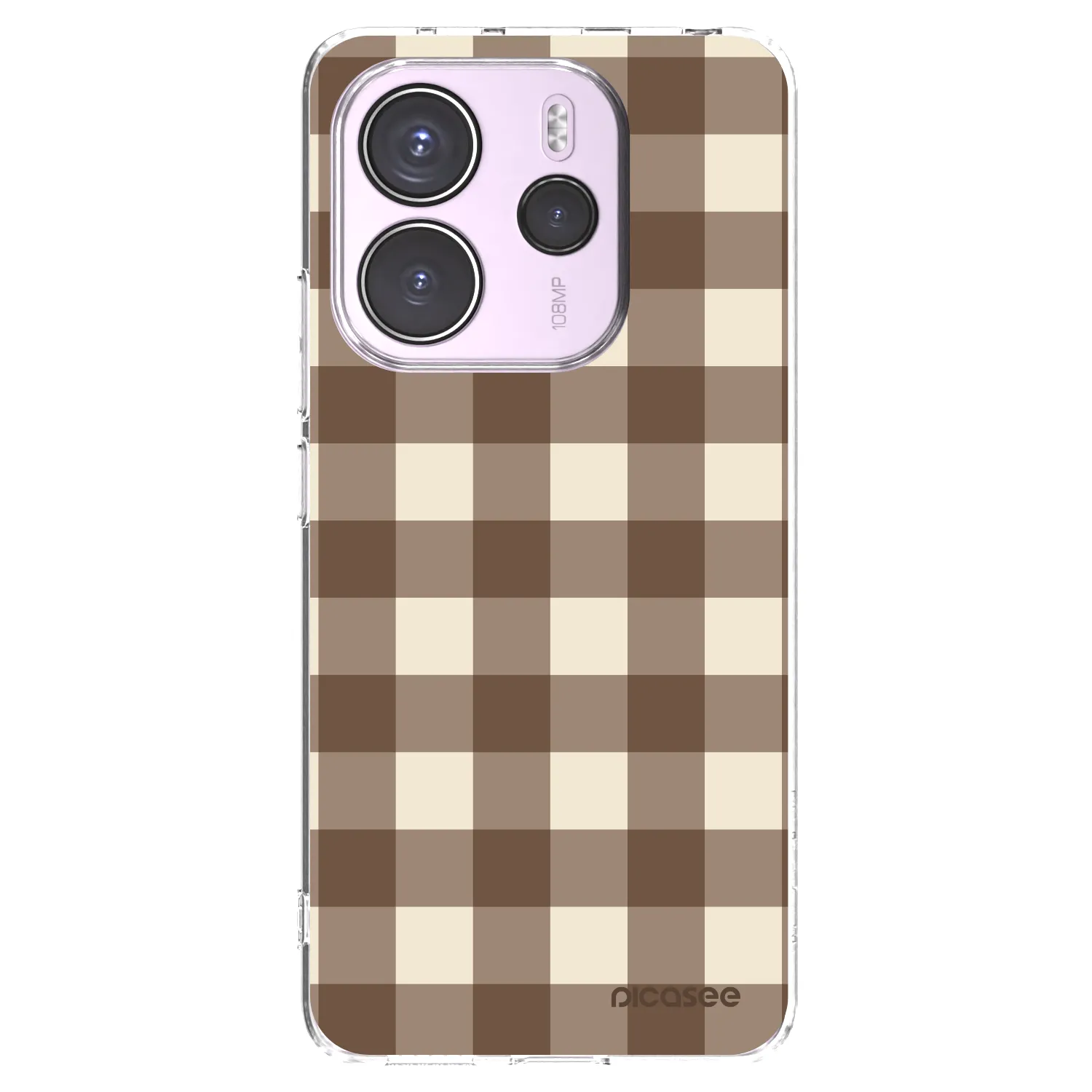 Picasee silikonski prozorni ovitek za Xiaomi Redmi Note 14 4G - Brown grid