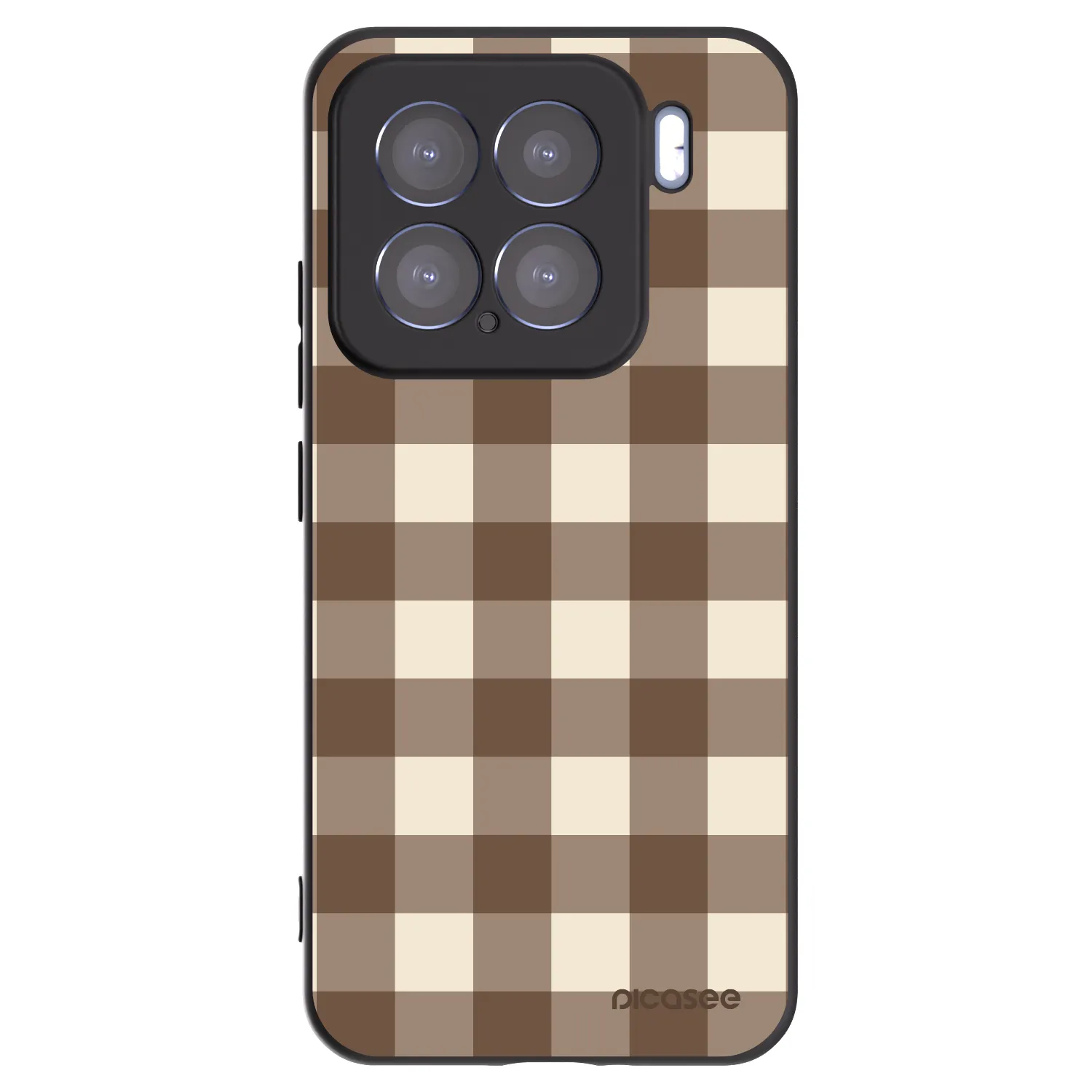 Picasee silikonski črni ovitek za Xiaomi 15 - Brown grid