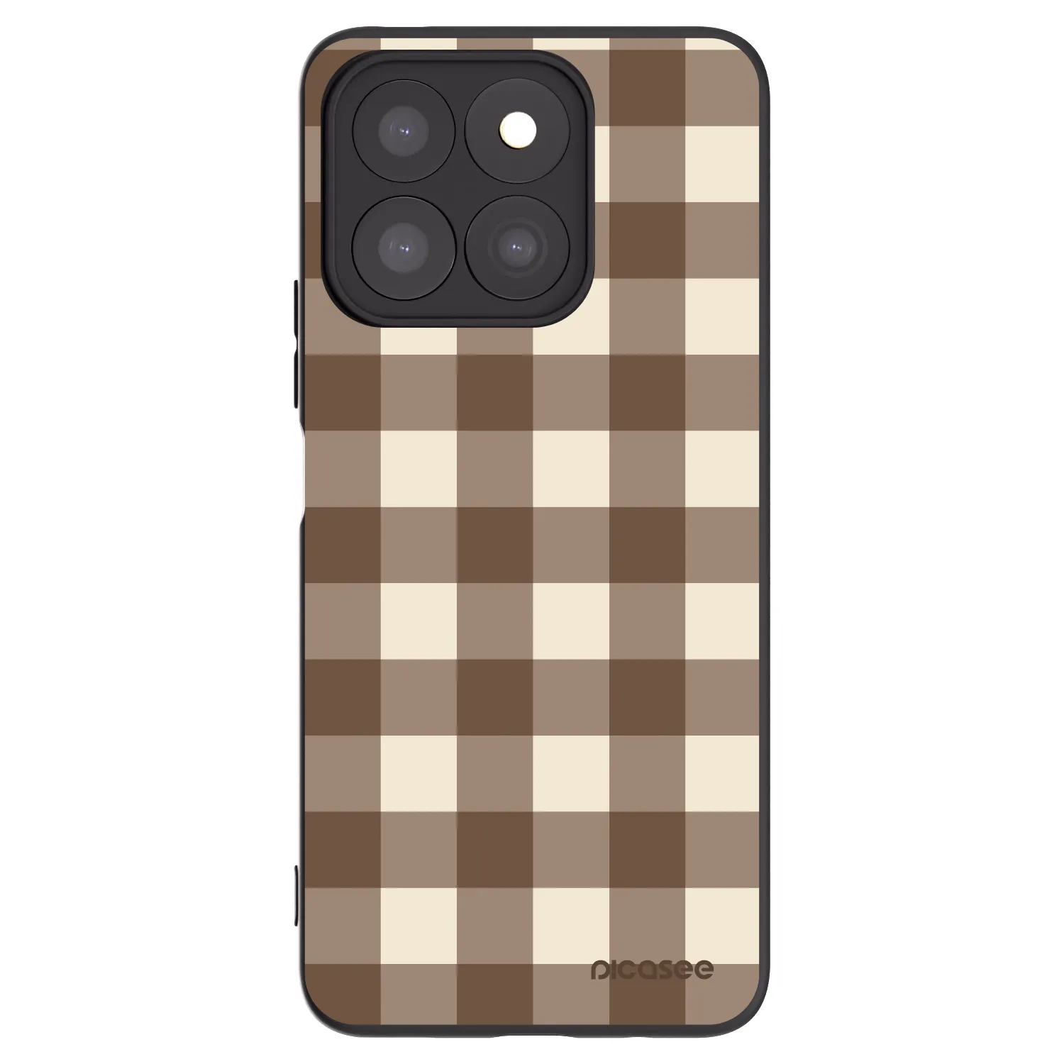 Picasee silikonski črni ovitek za Honor X8c - Brown grid