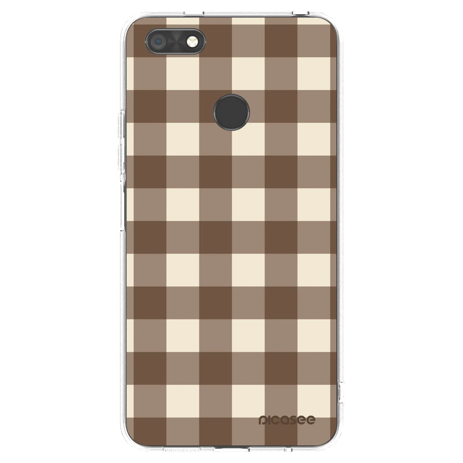 Picasee silikonski prozorni ovitek za Huawei P9 Lite Mini - Brown grid