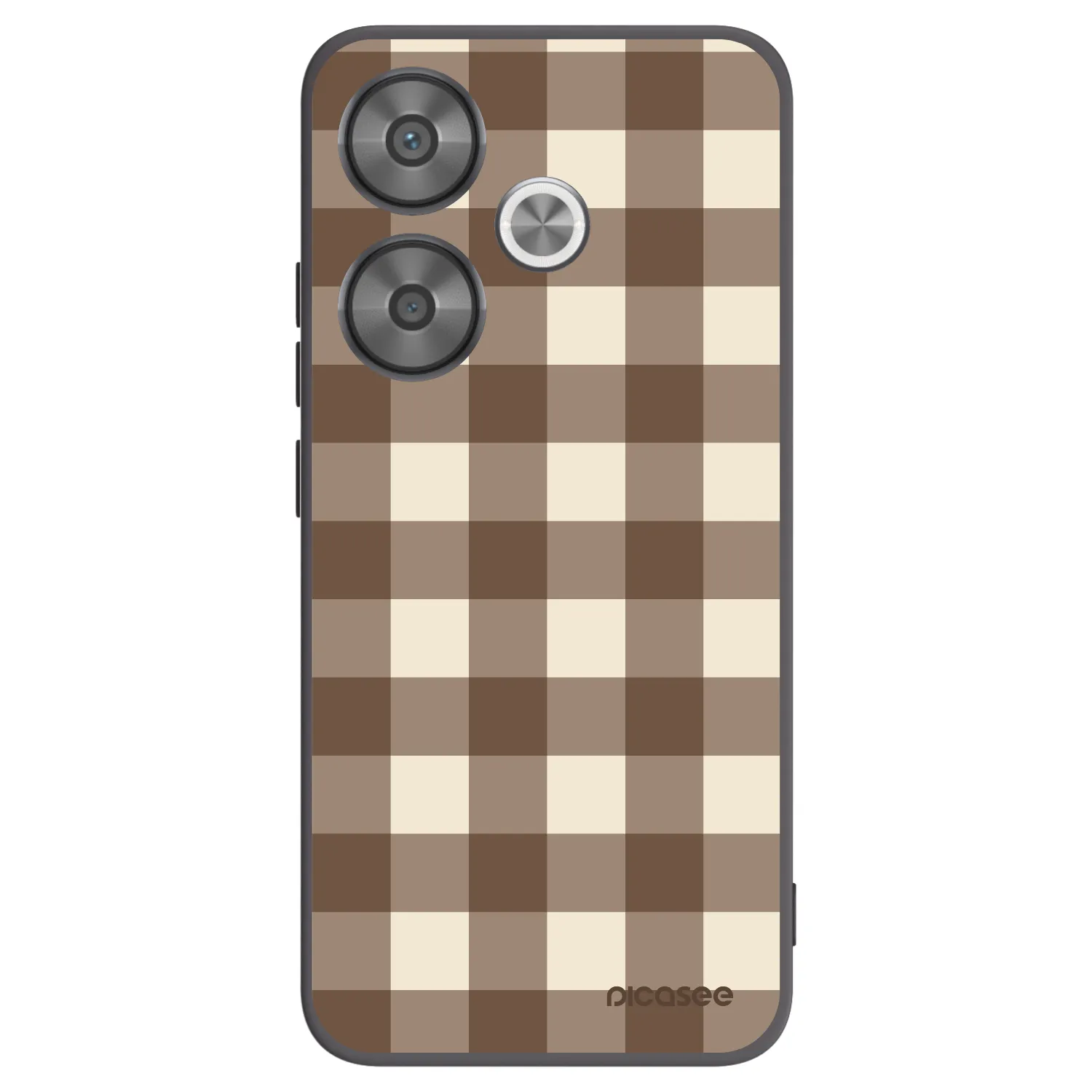 Picasee silikonski črni ovitek za Xiaomi Poco F6 - Brown grid