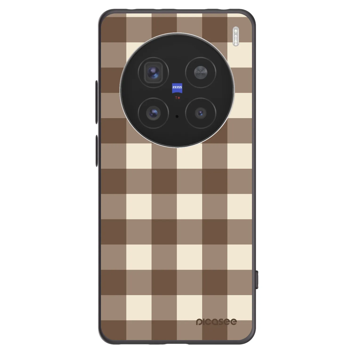 Picasee silikonski črni ovitek za Vivo X200 Pro - Brown grid