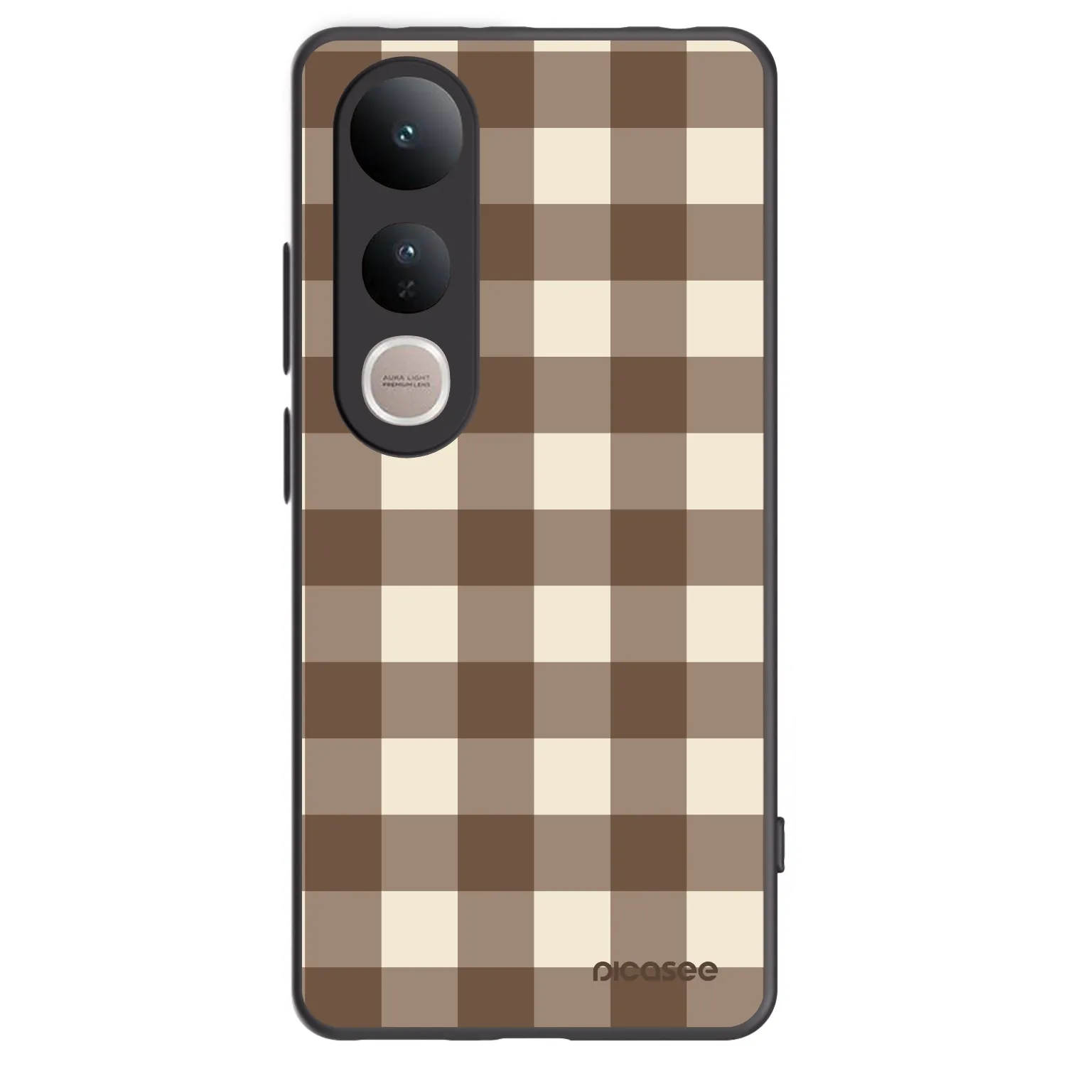 Picasee silikonski črni ovitek za Vivo V50 Lite 5G - Brown grid