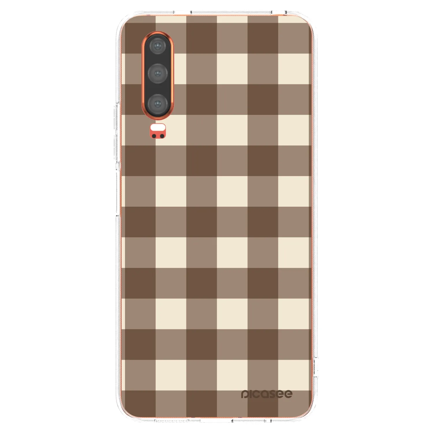 Picasee silikonski prozorni ovitek za Huawei P30 - Brown grid