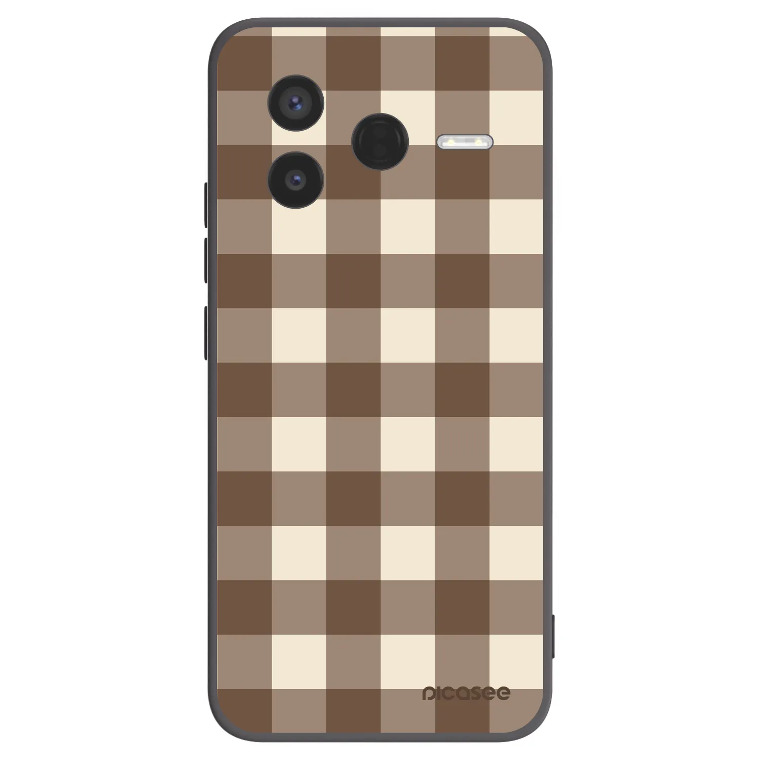 Picasee silikonski črni ovitek za Xiaomi Poco F7 Pro 5G - Brown grid