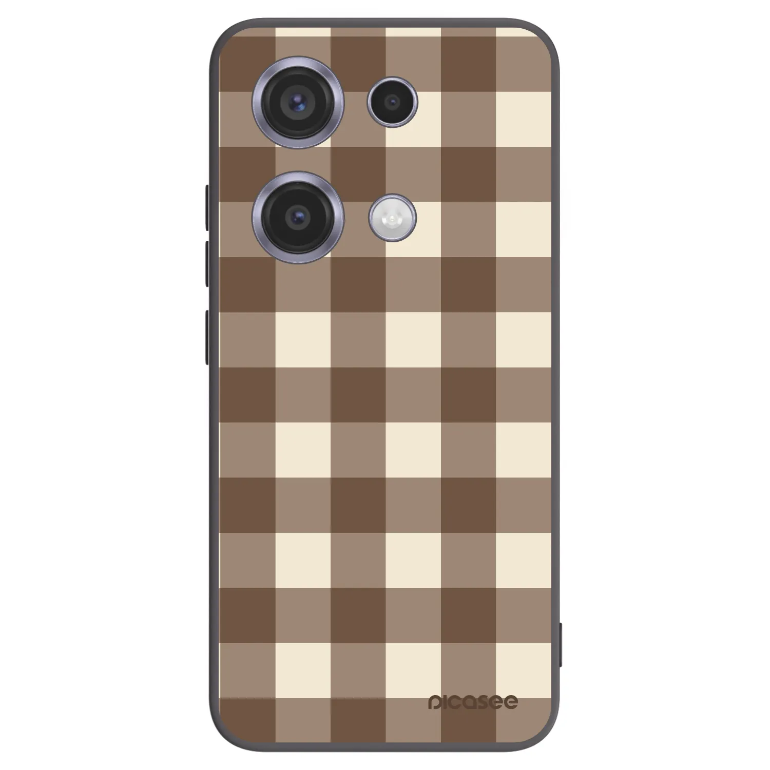 Picasee silikonski črni ovitek za Xiaomi Redmi Note 14S - Brown grid