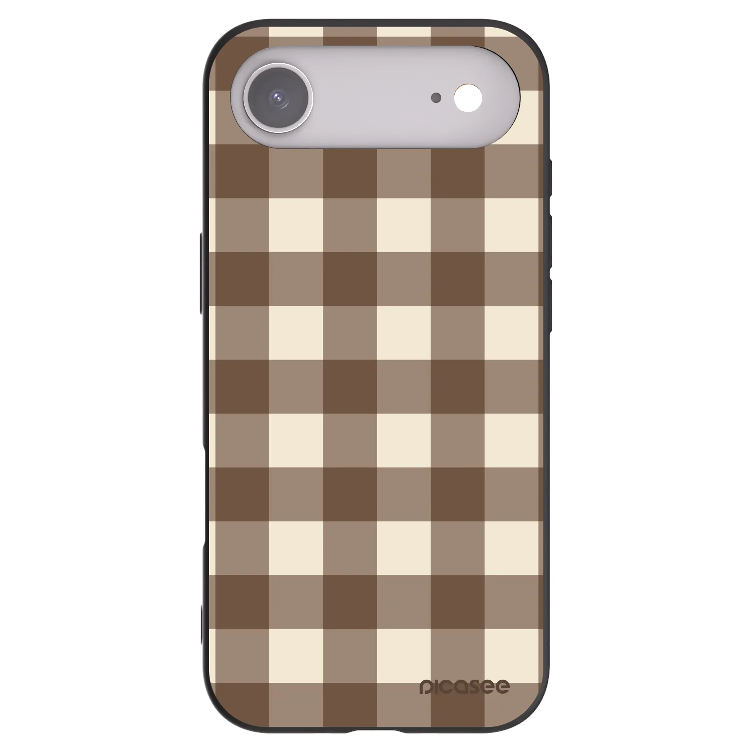 Picasee silikonski črni ovitek za Apple iPhone Air - Brown grid