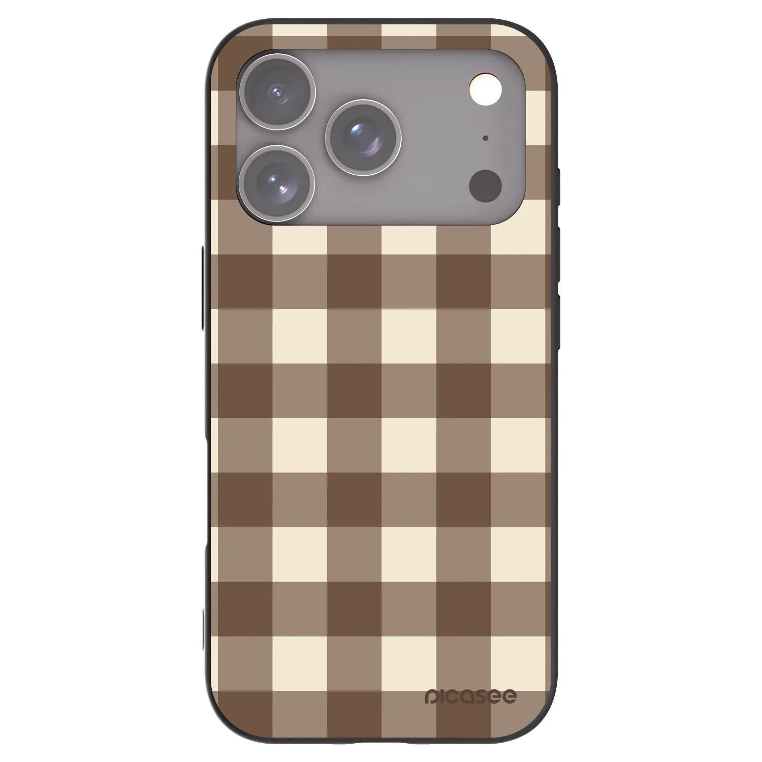 Picasee silikonski črni ovitek za Apple iPhone 17 Pro - Brown grid