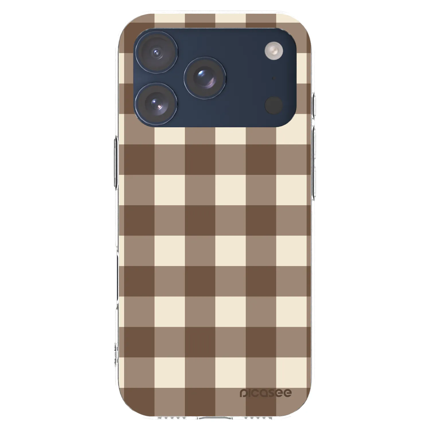 Picasee silikonski prozorni ovitek za Apple iPhone 17 Pro - Brown grid