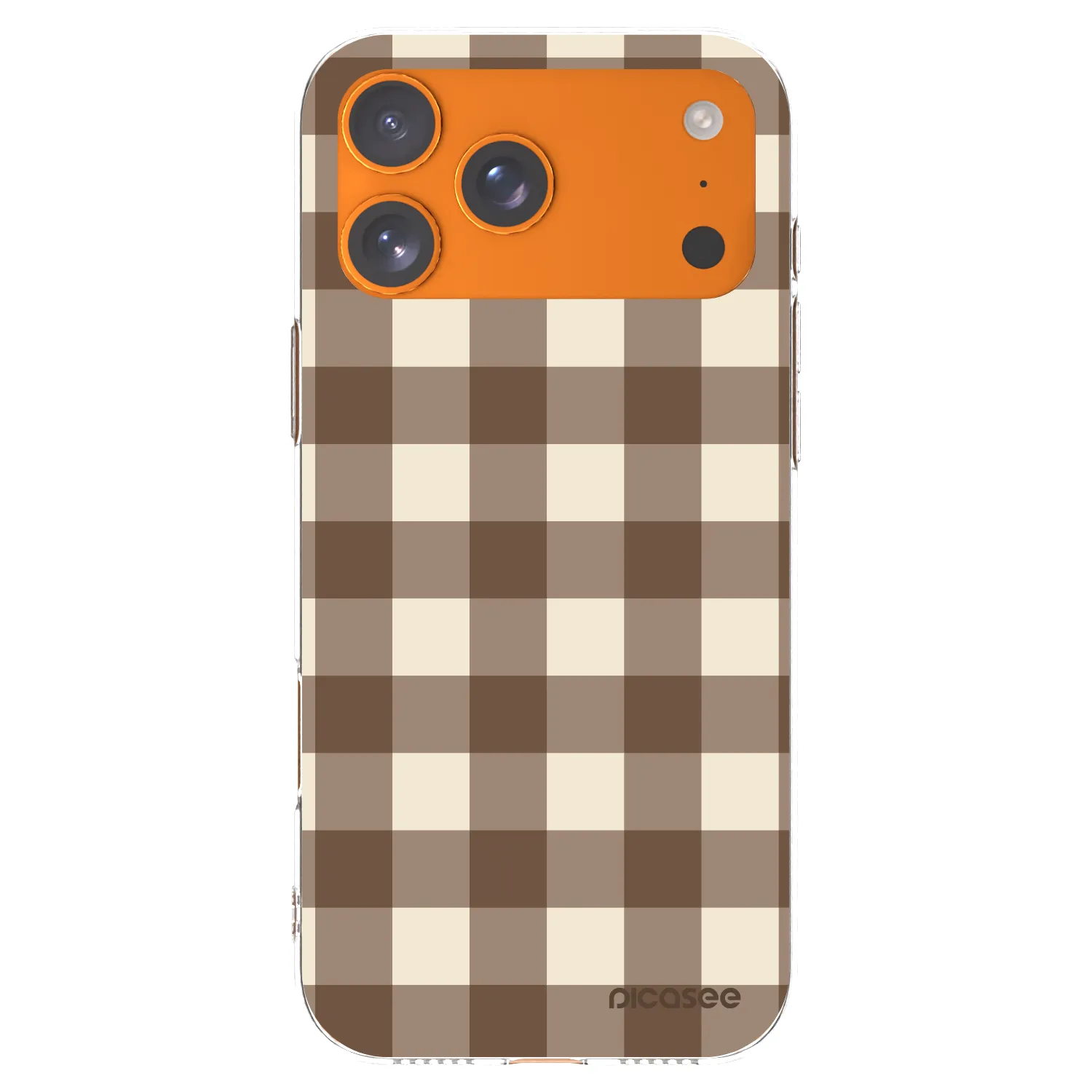 Picasee silikonski prozorni ovitek za Apple iPhone 17 Pro Max - Brown grid
