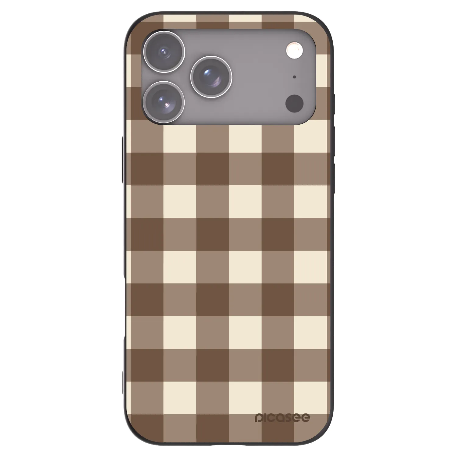 Picasee silikonski črni ovitek za Apple iPhone 17 Pro Max - Brown grid