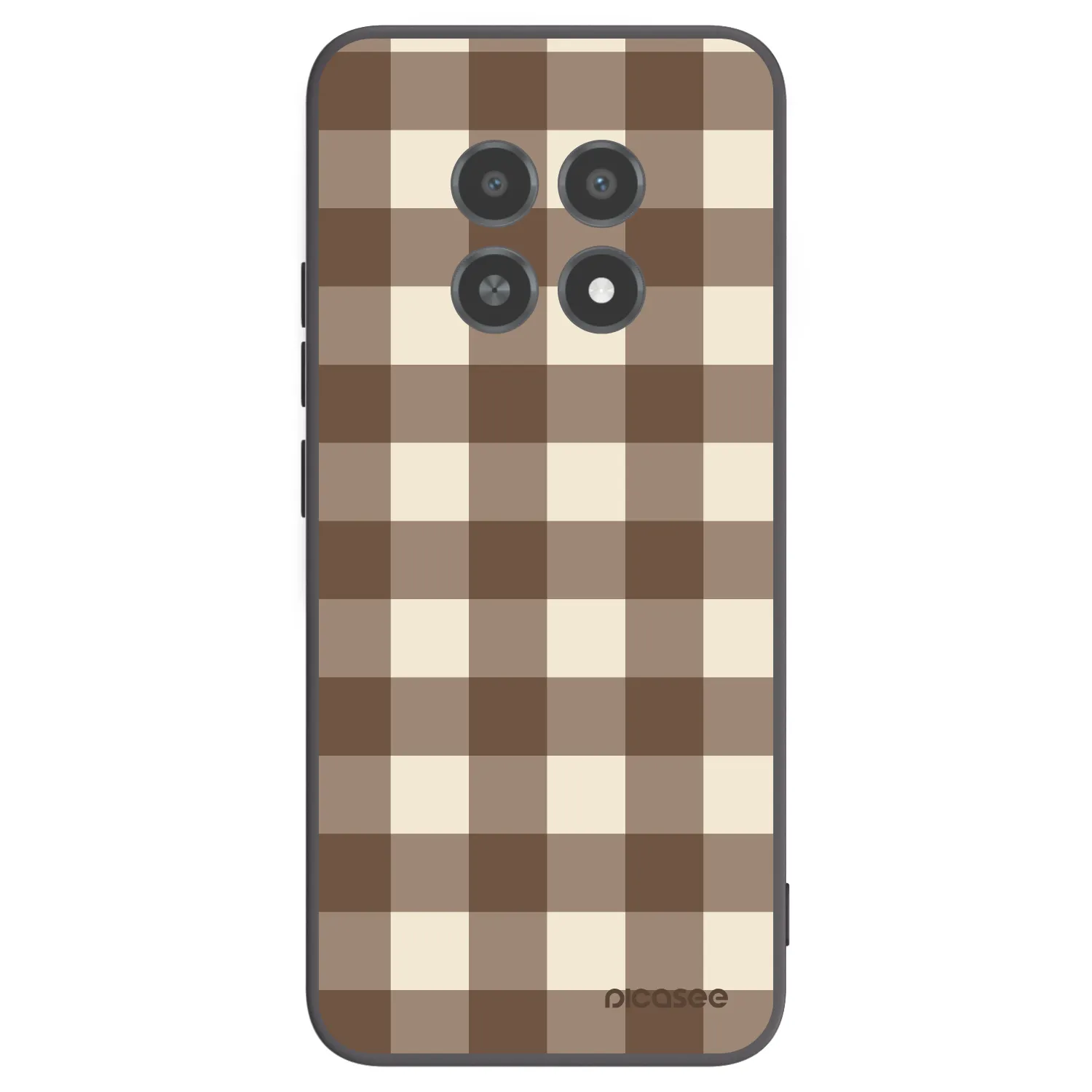 Picasee silikonski črni ovitek za Realme 12X - Brown grid