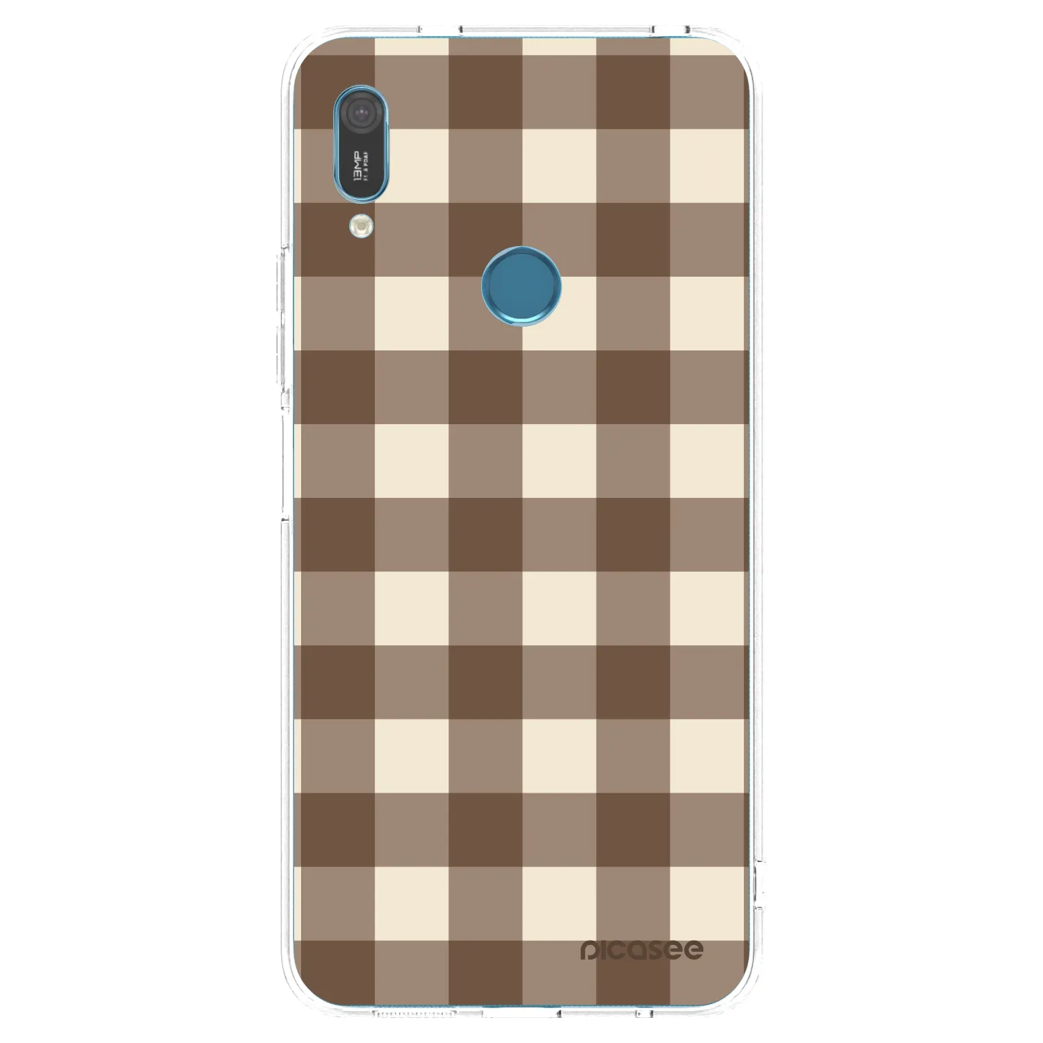 Picasee silikonski prozorni ovitek za Huawei Y6 2019 - Brown grid