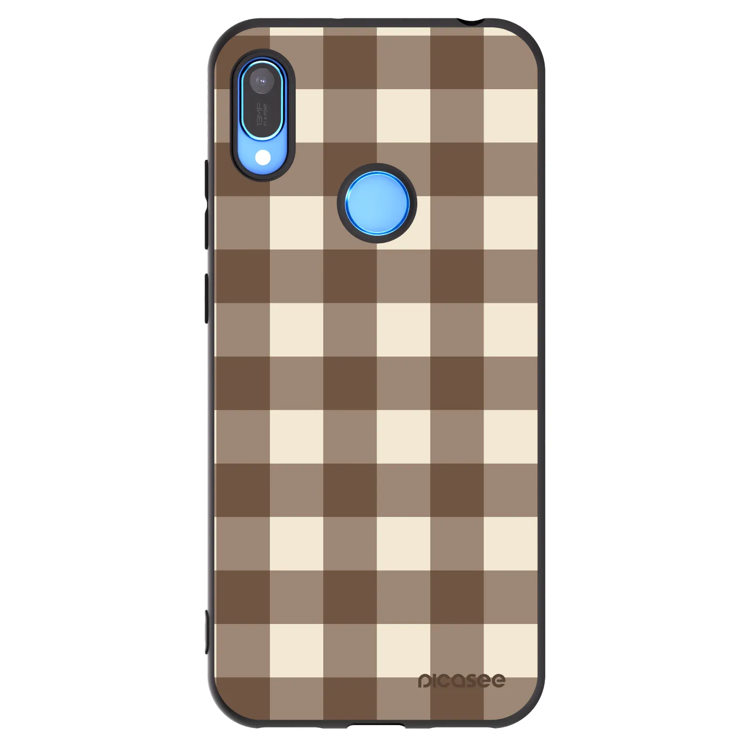 Picasee silikonski črni ovitek za Huawei Y6 2019 - Brown grid