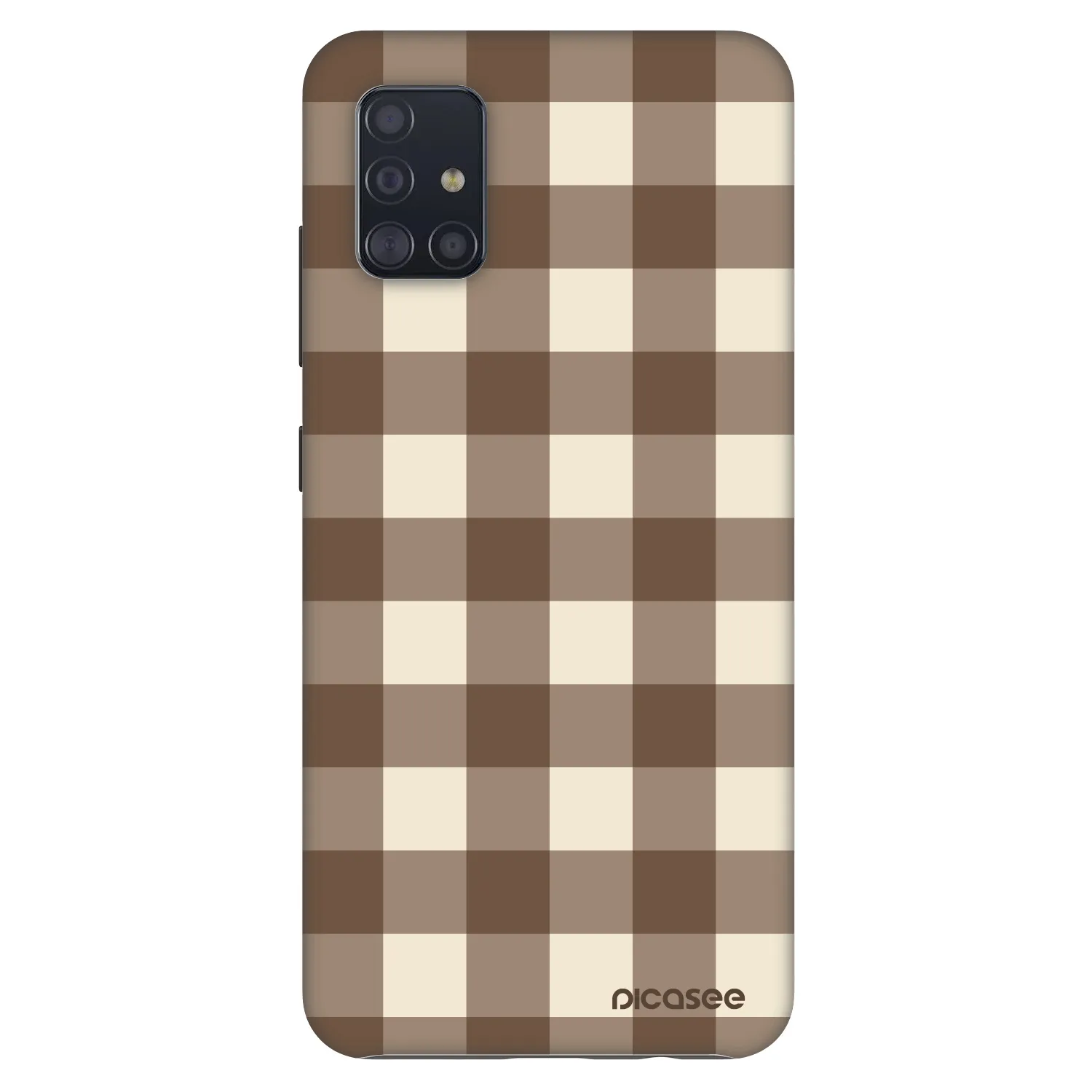 Picasee Fashion Case za Samsung Galaxy A51 A515F - Brown grid