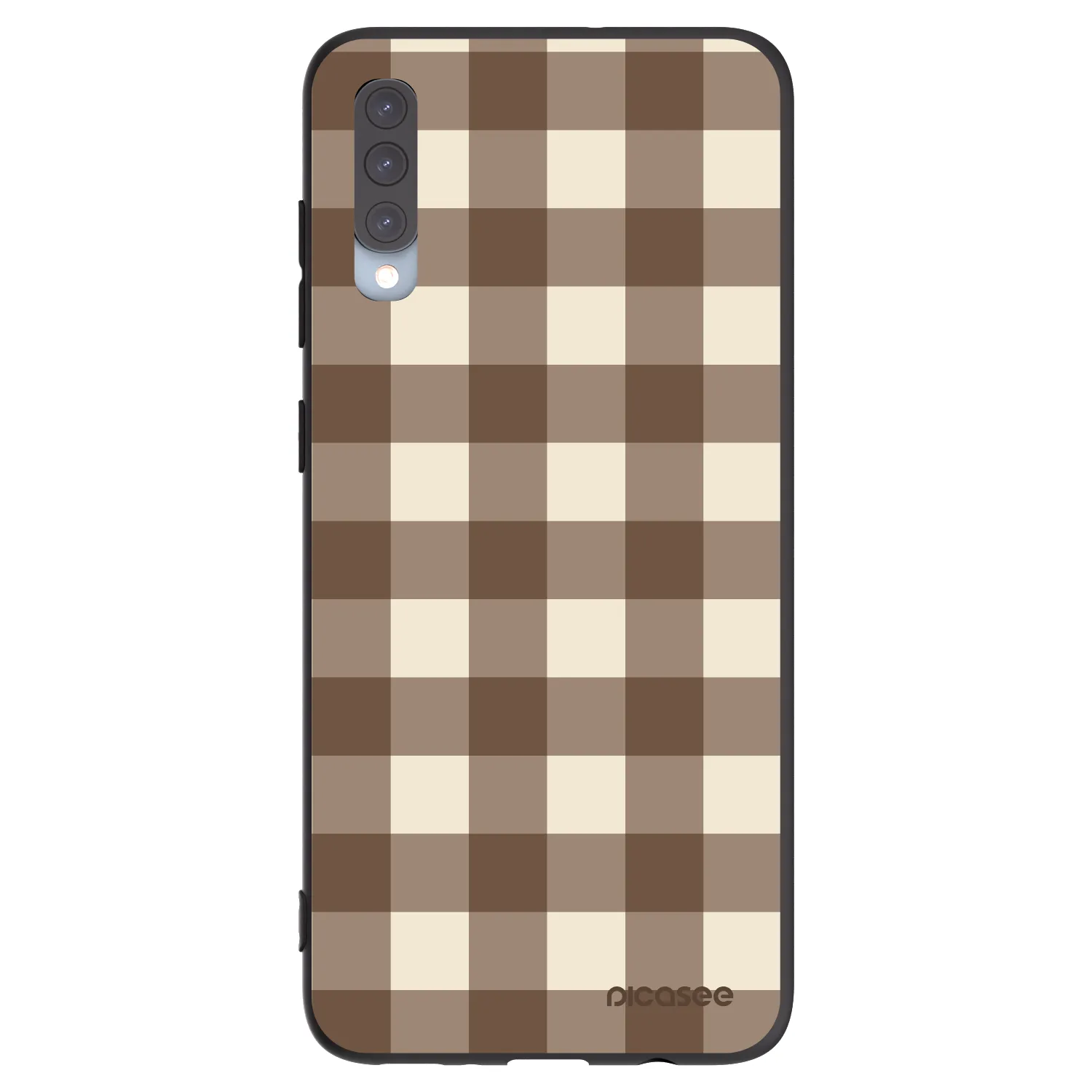 Picasee silikonski črni ovitek za Samsung Galaxy A70 A705F - Brown grid