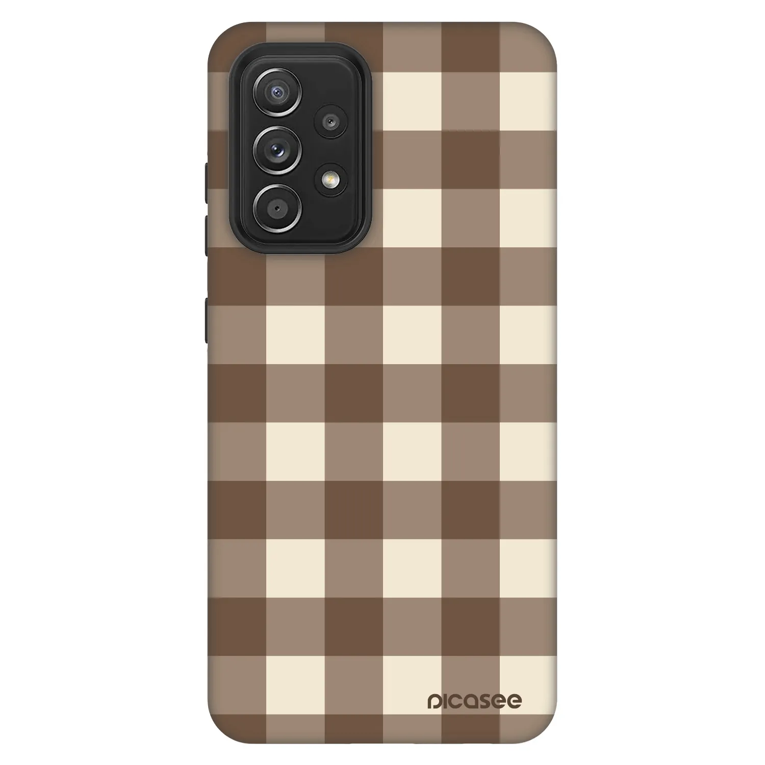 Picasee Fashion Case za Samsung Galaxy A52 5G A525F - Brown grid