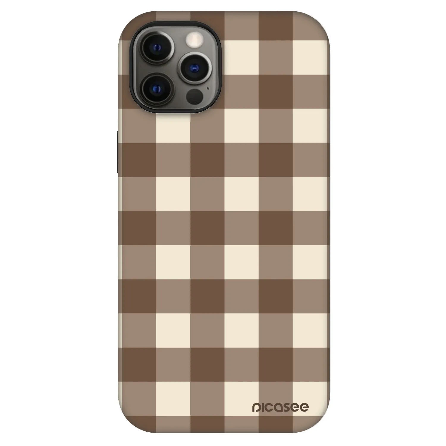 Picasee Fashion Case MagSafe za Apple iPhone 12 Pro - Brown grid