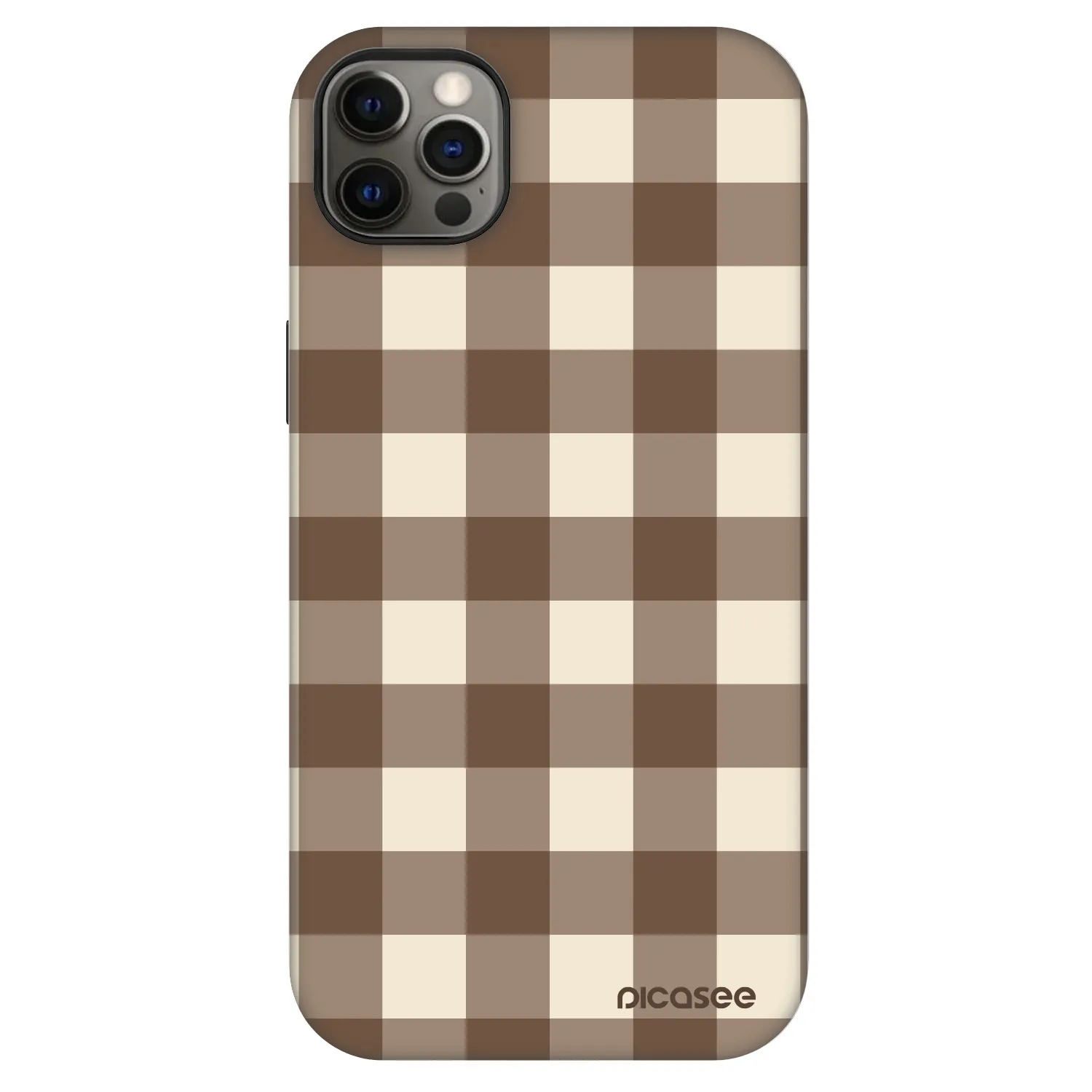 Picasee Fashion Case MagSafe za Apple iPhone 12 Pro Max - Brown grid