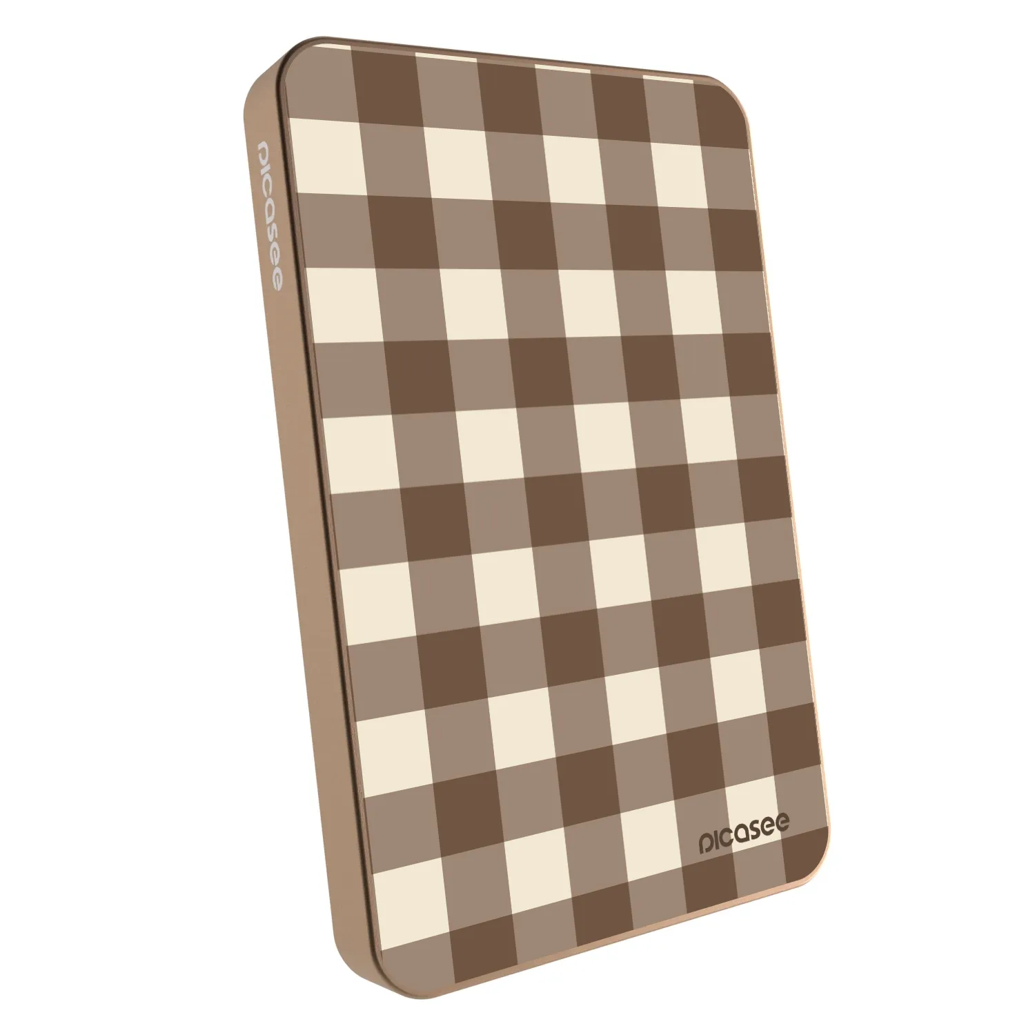 Picasee Prenosna baterija z MagSafe 5 000 mAh Zlati - Brown grid