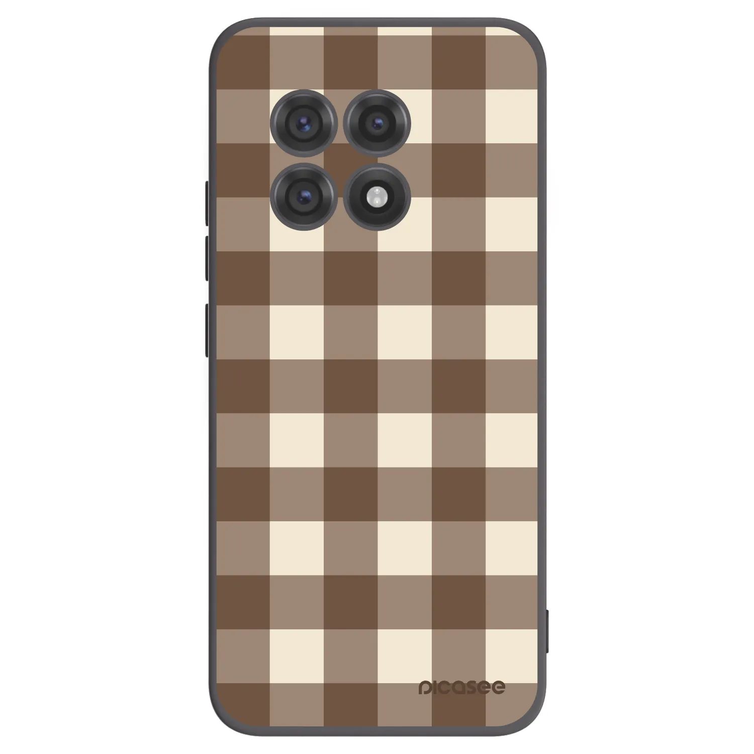 Picasee silikonski črni ovitek za OnePlus 13R 5G - Brown grid