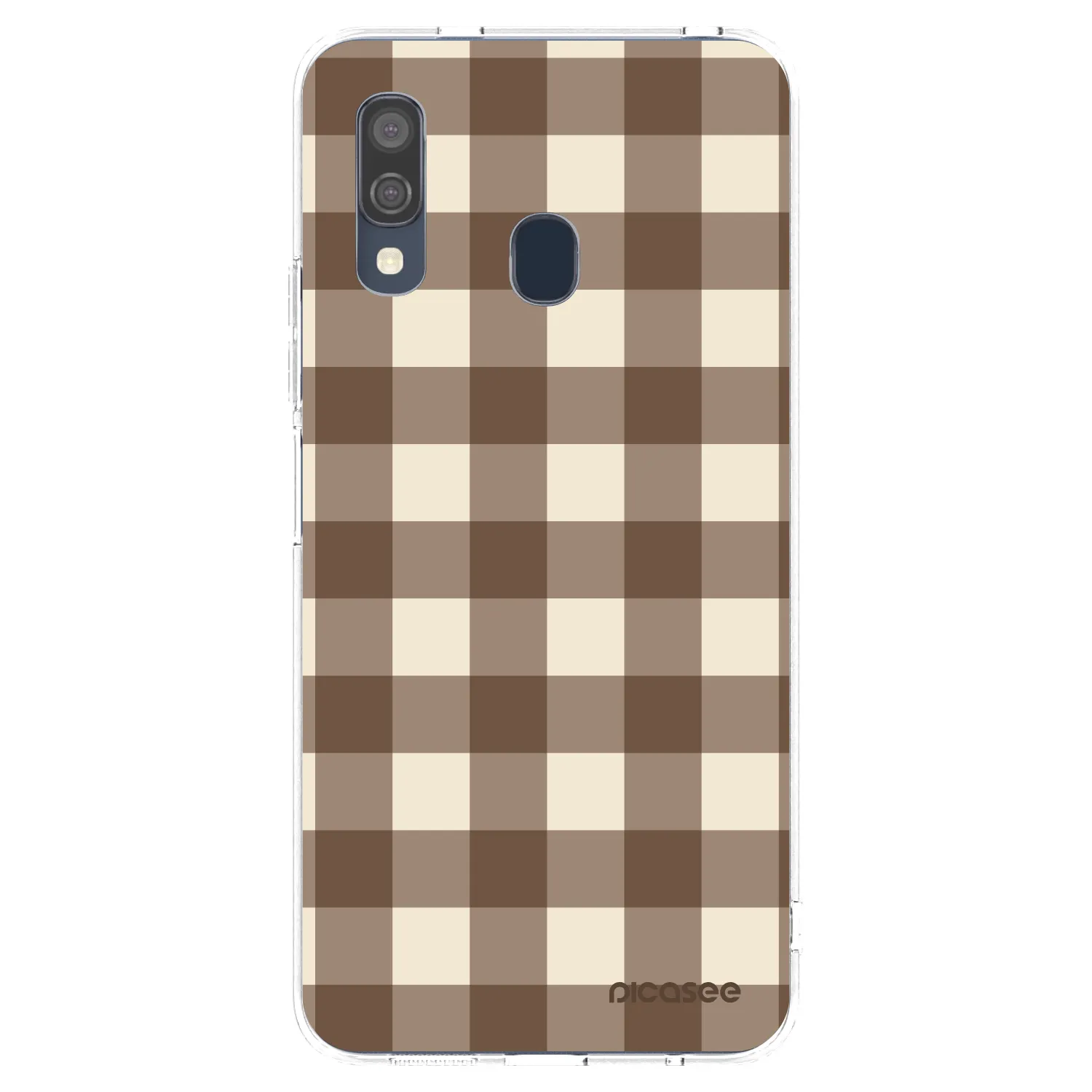 Picasee silikonski prozorni ovitek za Samsung Galaxy A40 A405F - Brown grid