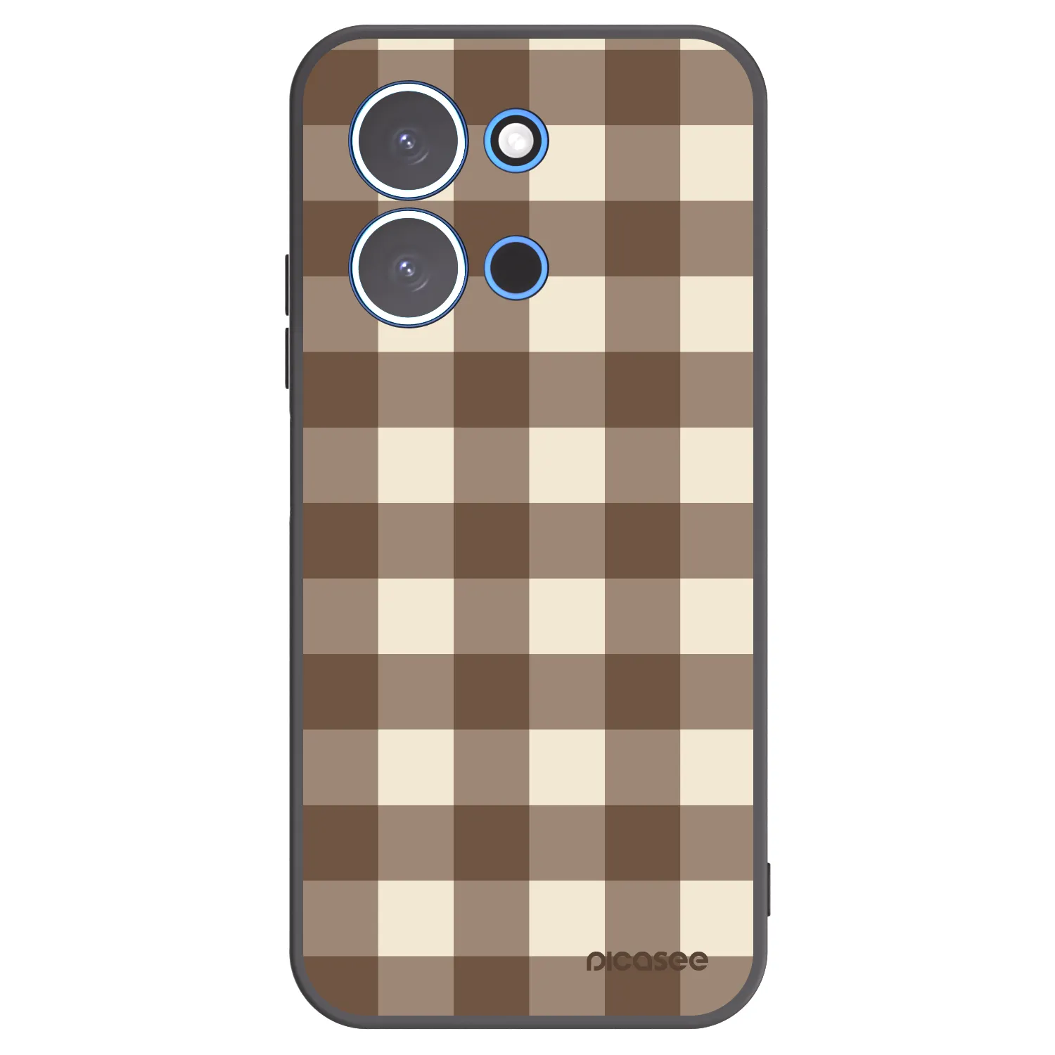 Picasee silikonski črni ovitek za Xiaomi Redmi 15C 4G - Brown grid