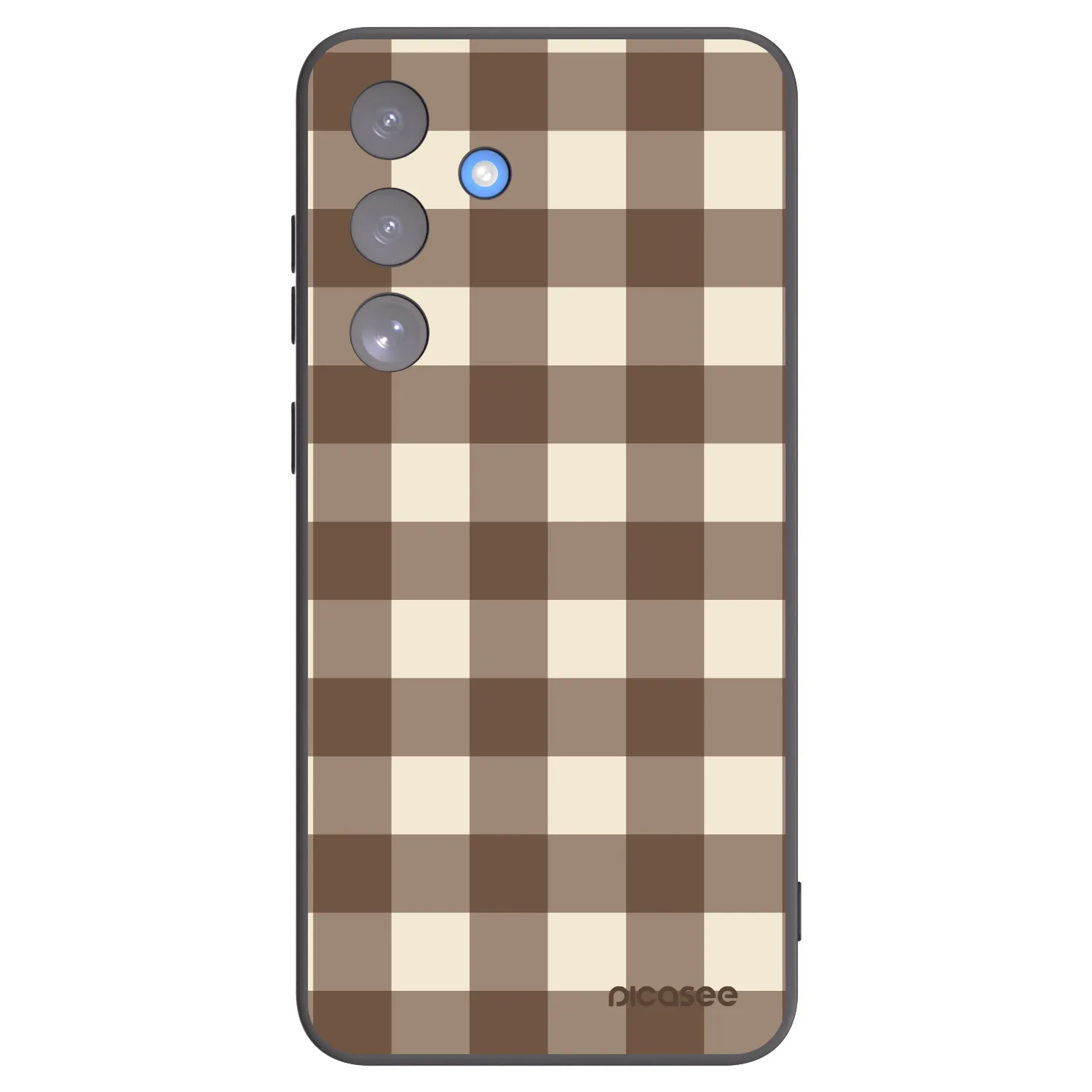 Picasee silikonski črni ovitek za Samsung Galaxy S25 FE 5G - Brown grid