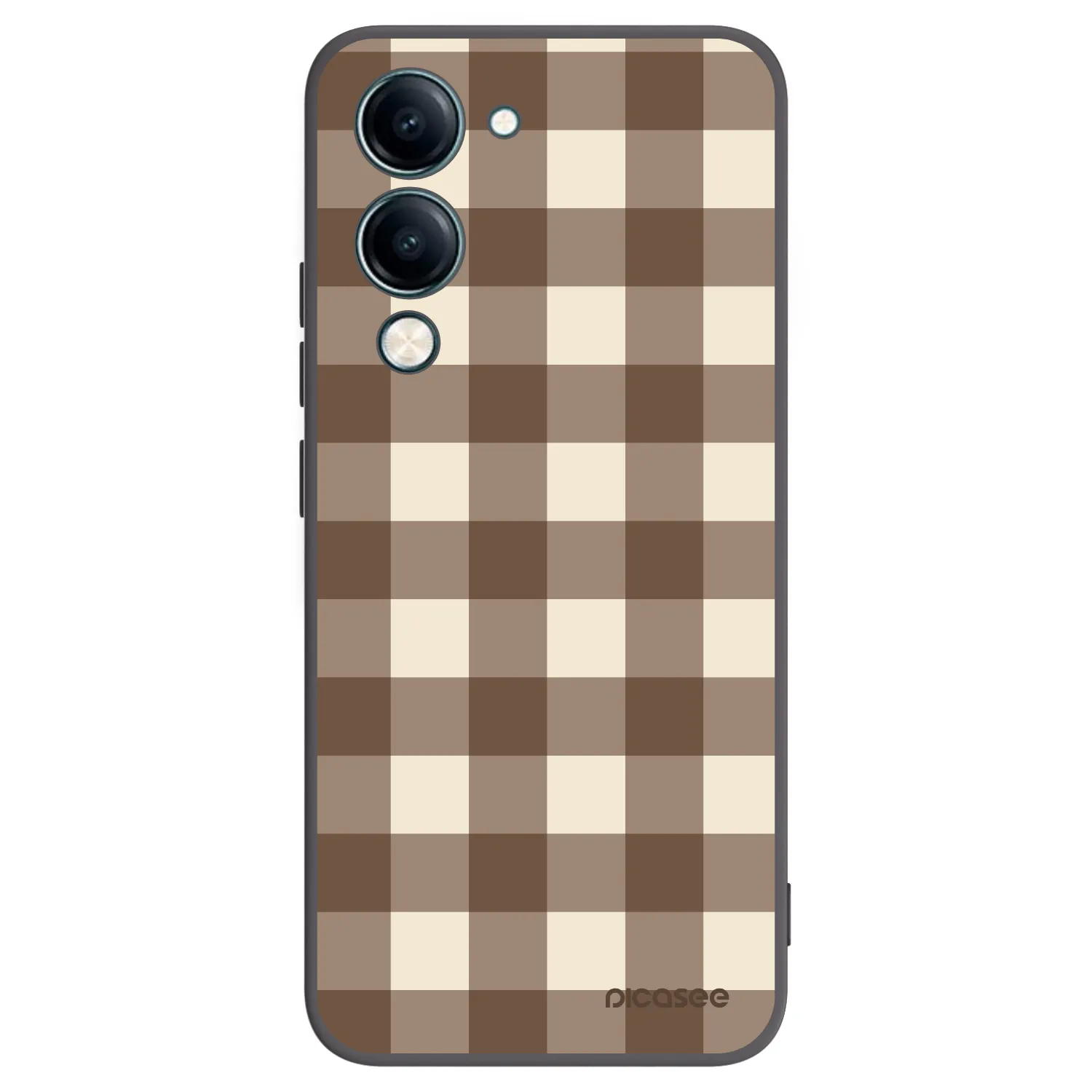 Picasee silikonski črni ovitek za Vivo Y29s 5G - Brown grid