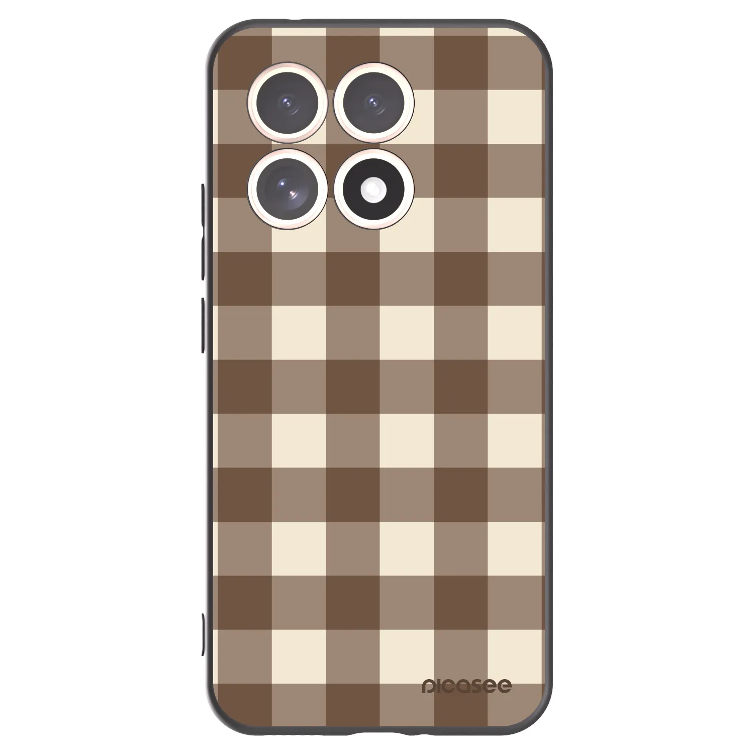 Picasee silikonski črni ovitek za Xiaomi 15T - Brown grid