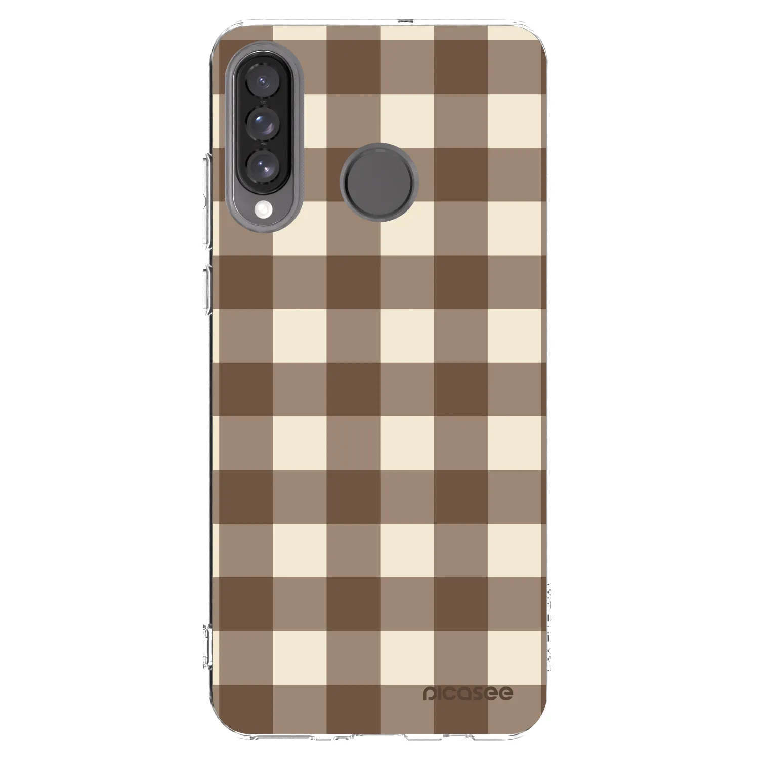Picasee silikonski prozorni ovitek za Huawei P30 Lite - Brown grid