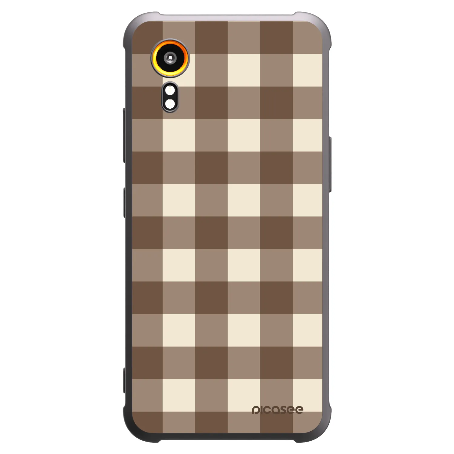 Picasee silikonski črni ovitek za Samsung Galaxy XCover 7 - Brown grid